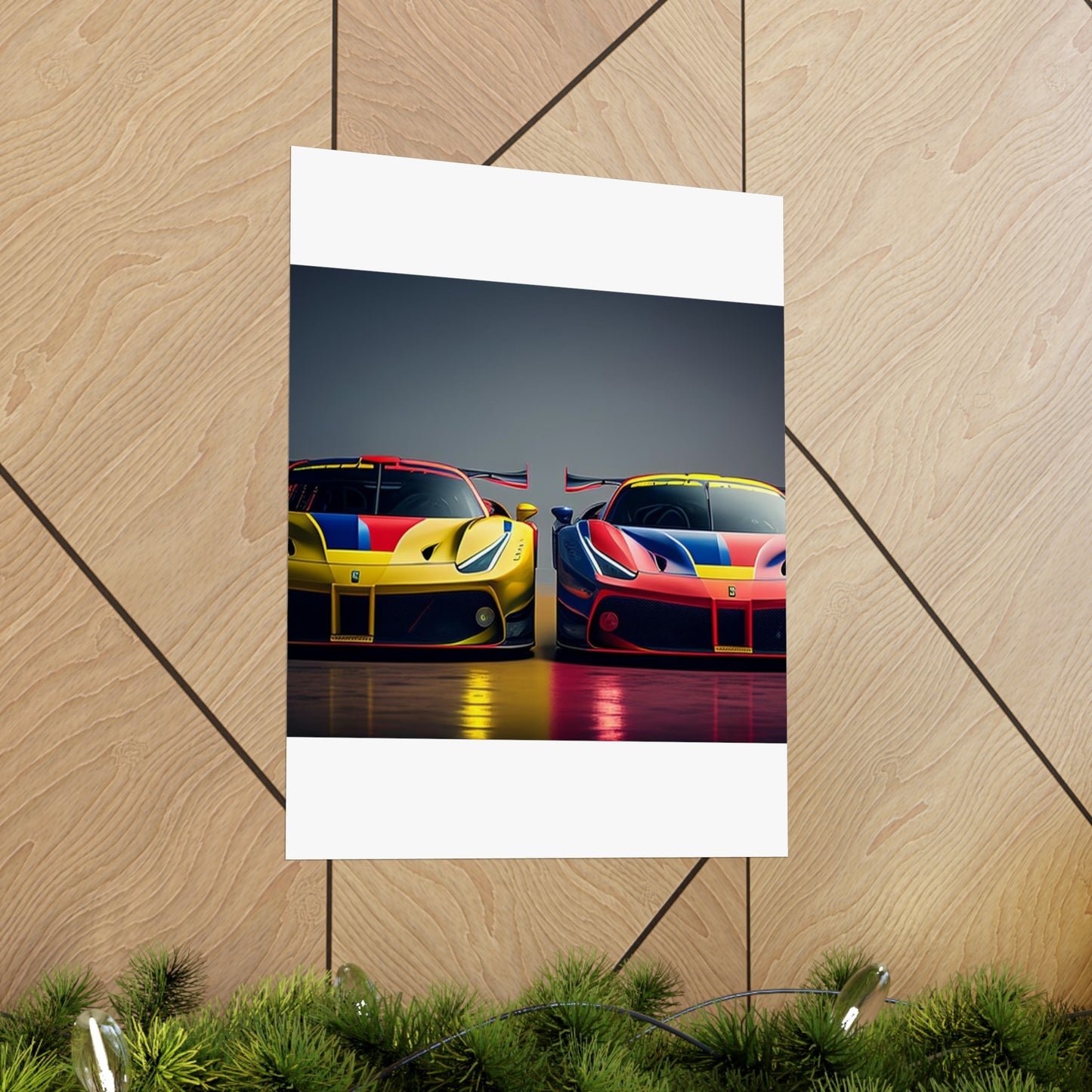 Premium Matte Vertical Posters Ferrari Red Blue 1