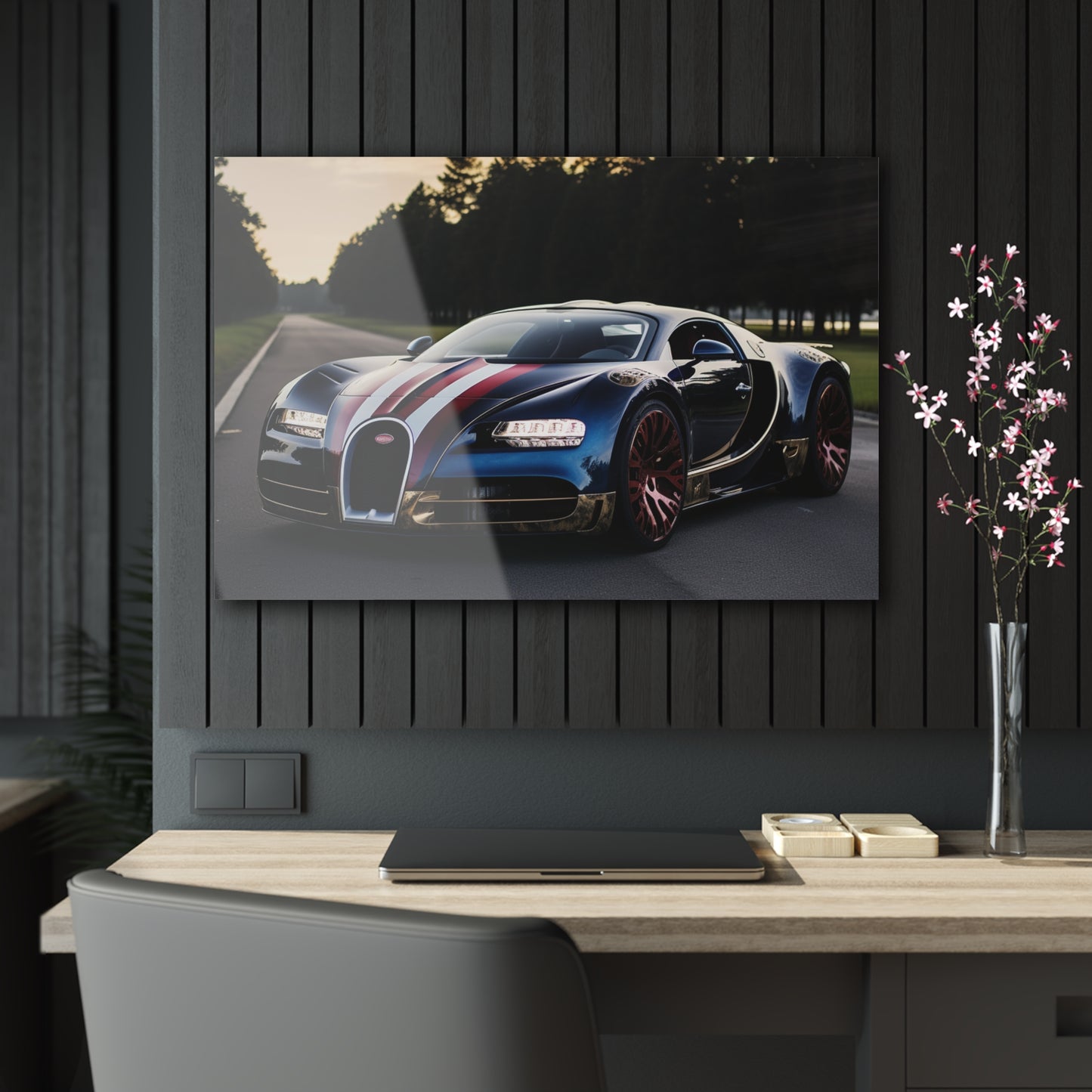 Acrylic Prints Bugatti Flag American 1