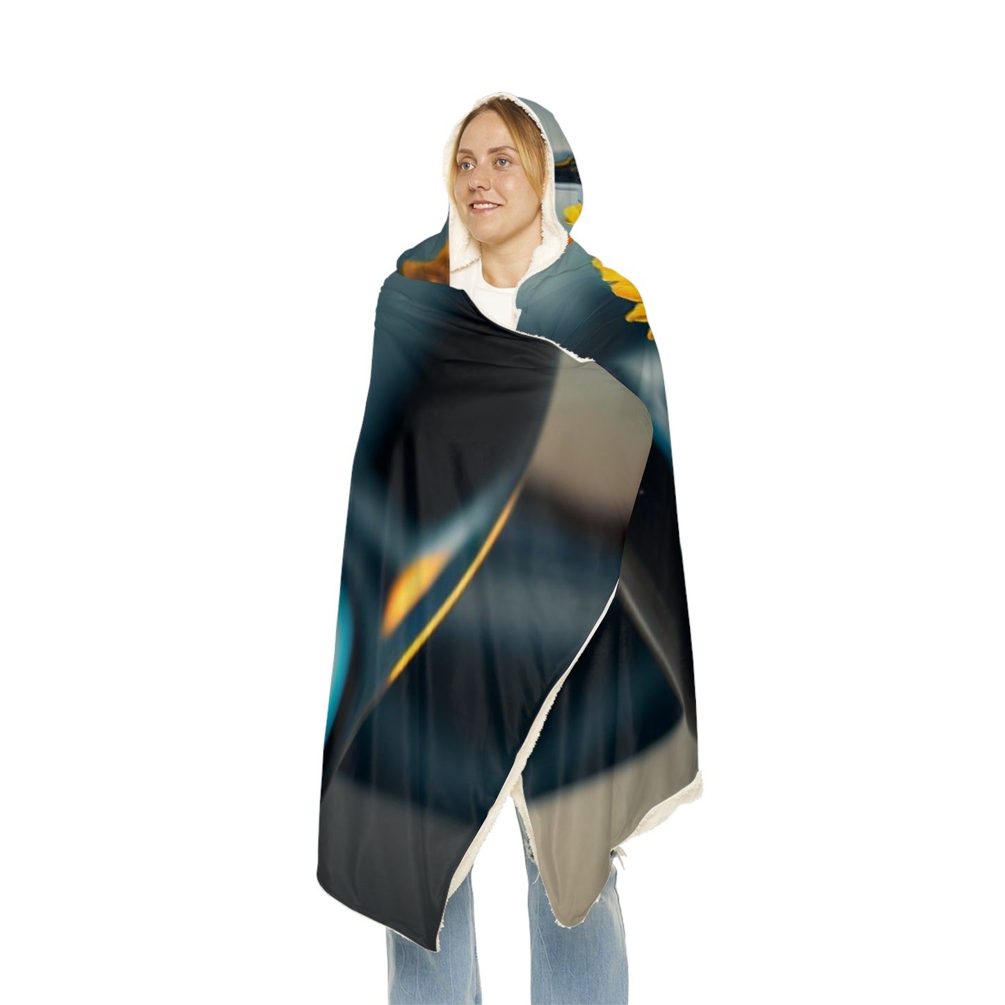 Snuggle Hooded Blanket yello Gerbera glass 3