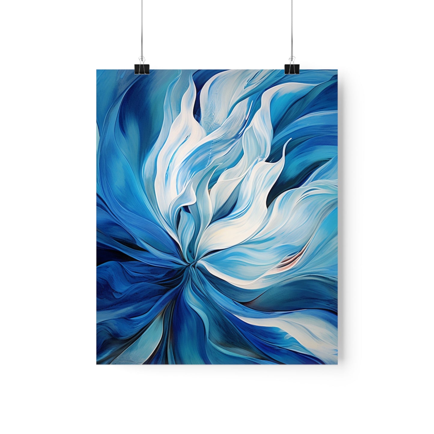 Premium Matte Vertical Posters Blue Tluip Abstract 1