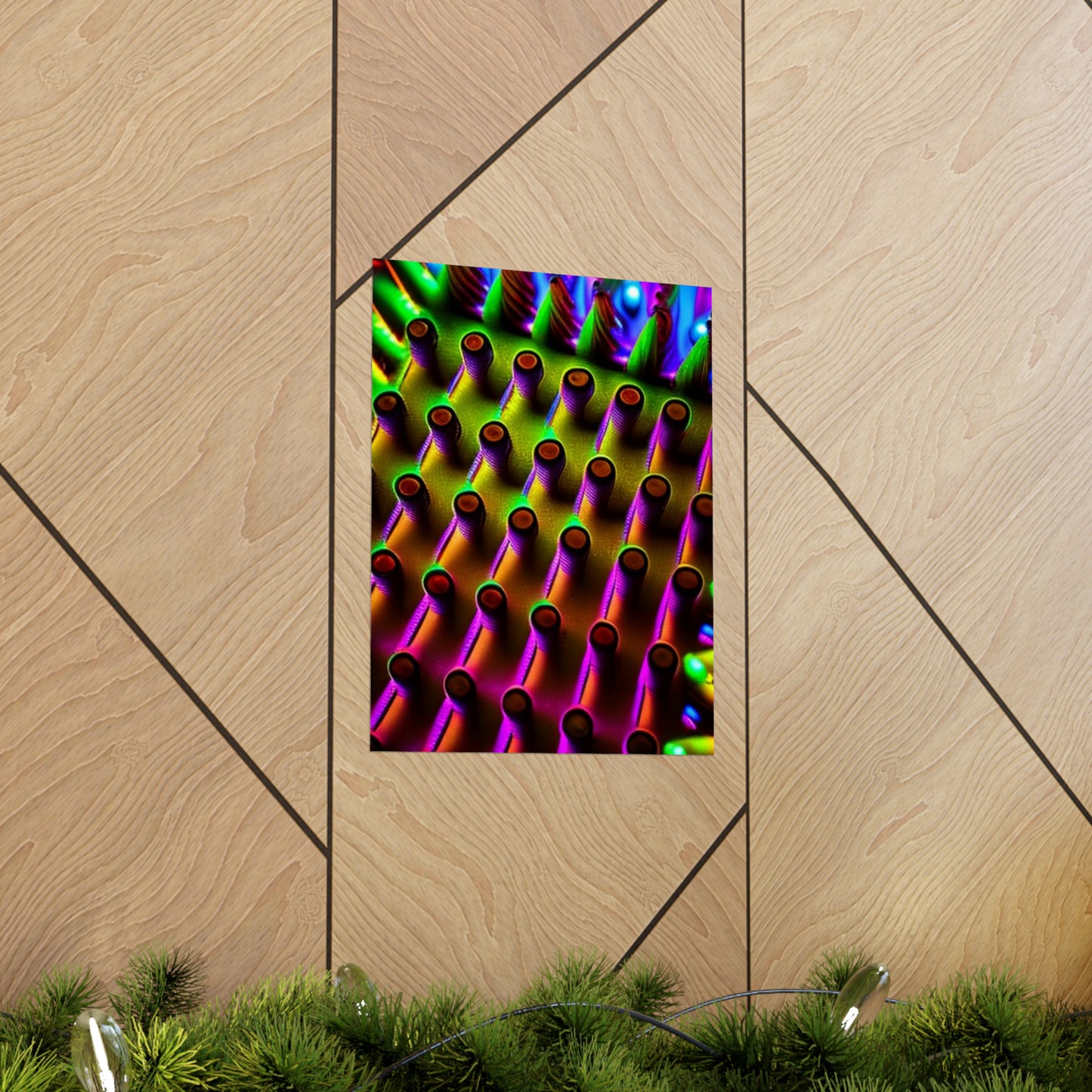 posters Macro Cactus neon square 1