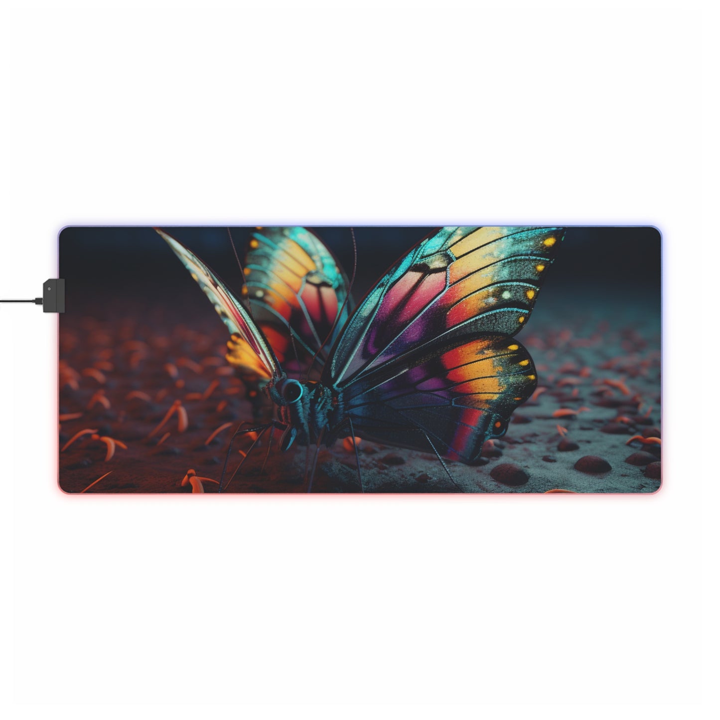 LED Gaming Mouse Pad Hyper Colorful Butterfly Macro 1