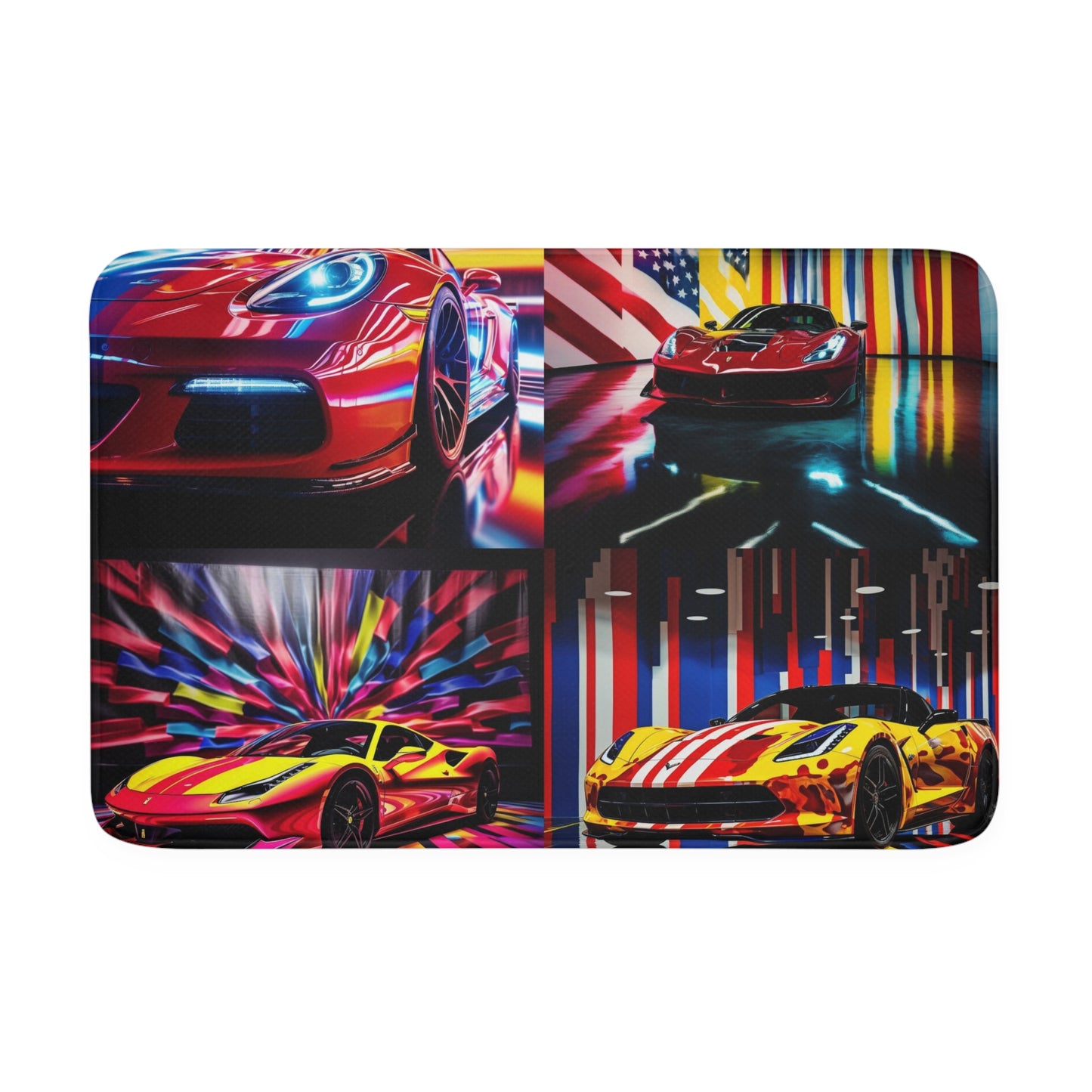 Memory Foam Bath Mat Macro Flag Ferrari 5