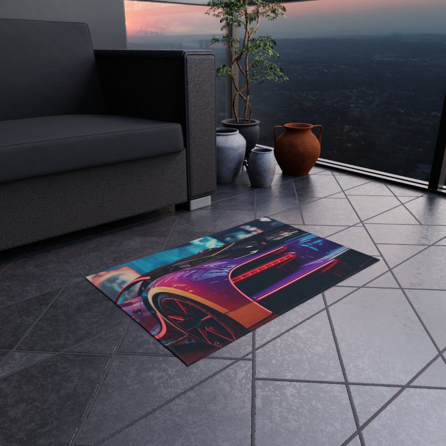 Outdoor Rug  Hyper Bugatti Neon Chiron 3