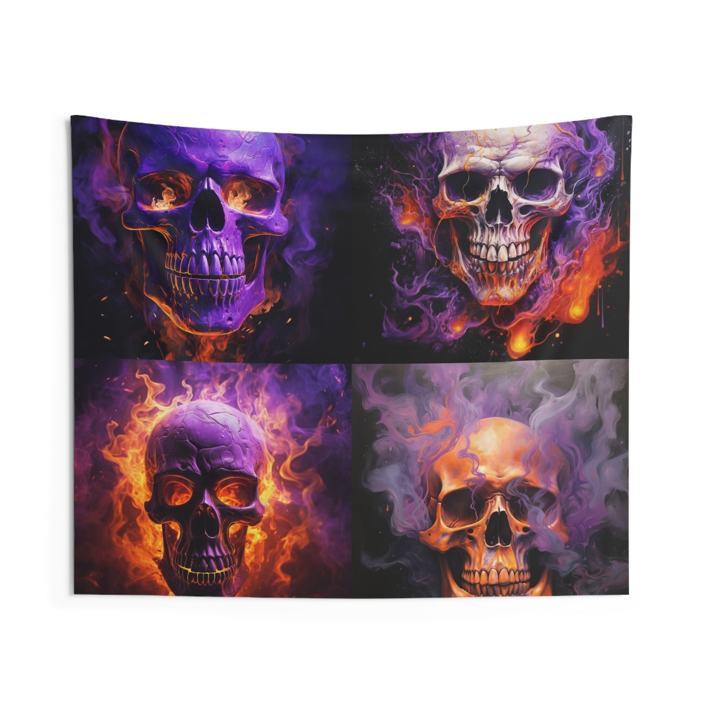 Indoor Wall Tapestries Skull Flames 5