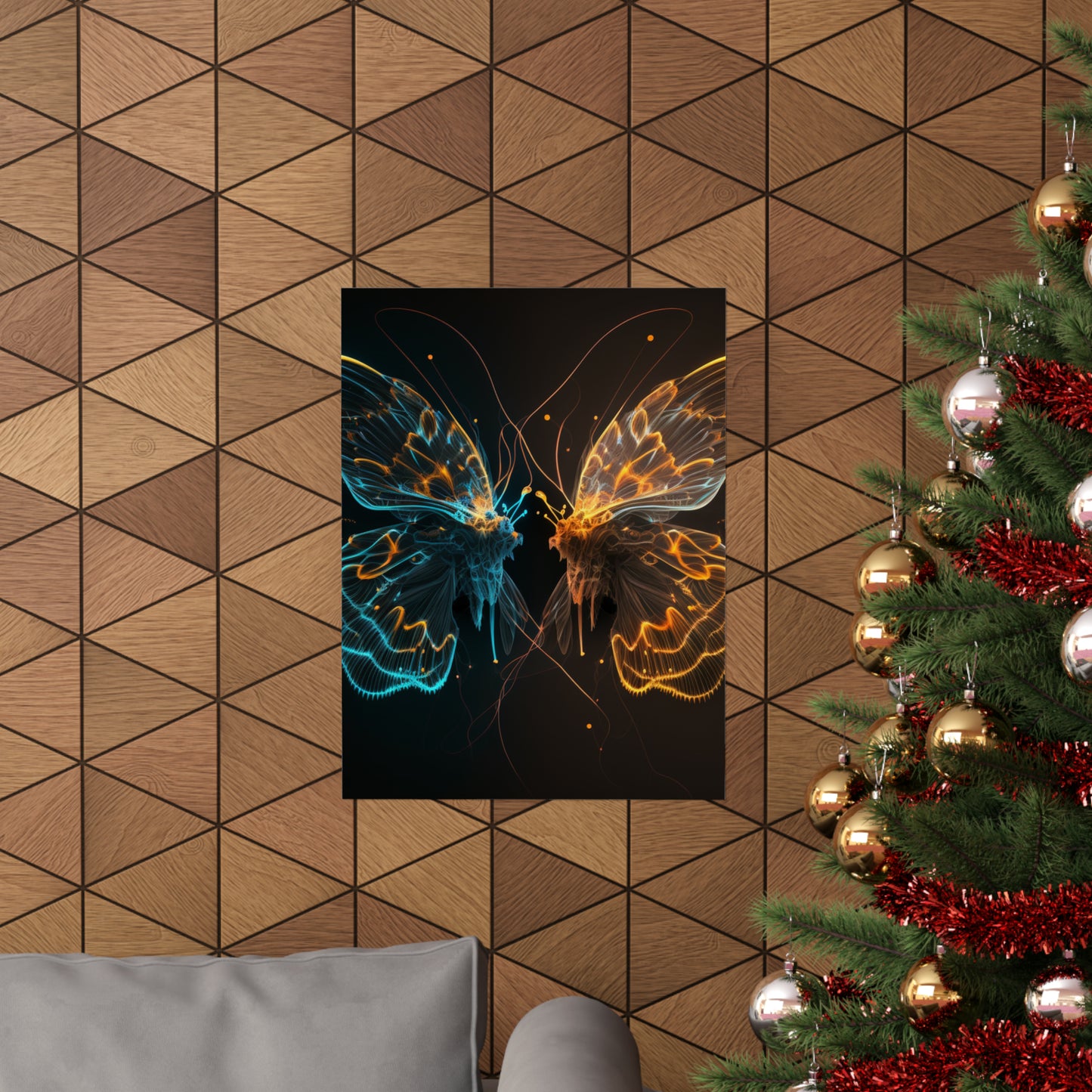 Premium Matte Vertical Posters Neon Glo Butterfly 1