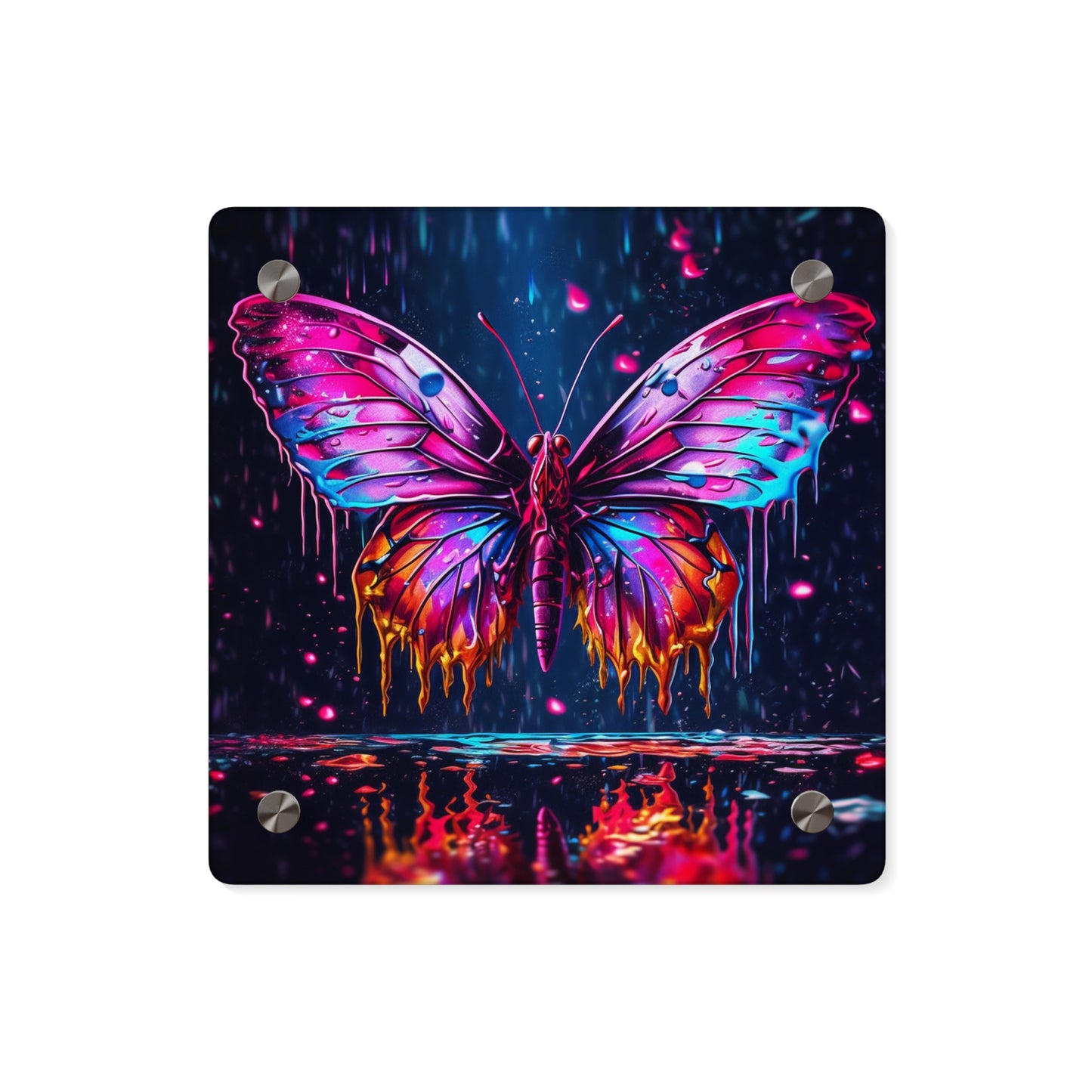 Acrylic Wall Art Panels Pink Butterfly Flair 2