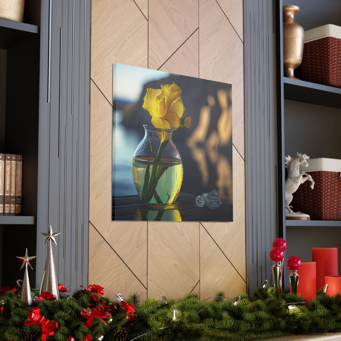 Canvas Gallery Wraps Yellow Gladiolus glass 3