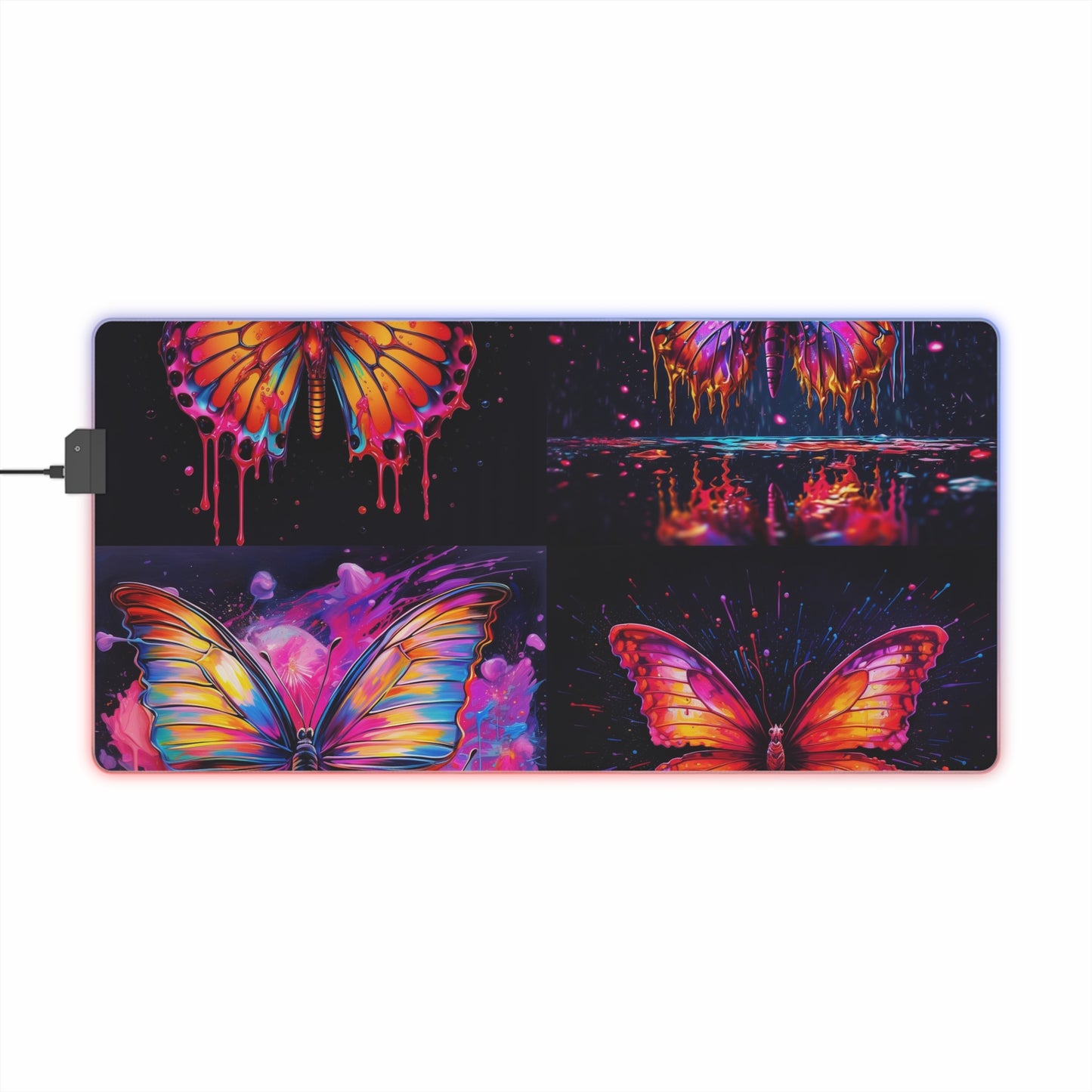 LED Gaming Mouse Pad Pink Butterfly Flair 5