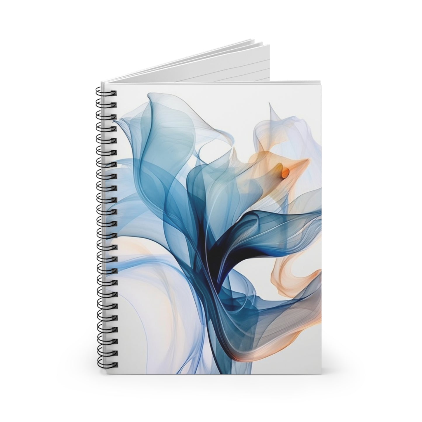 Spiral Notebook - Ruled Line Blue Tluip Abstract 3
