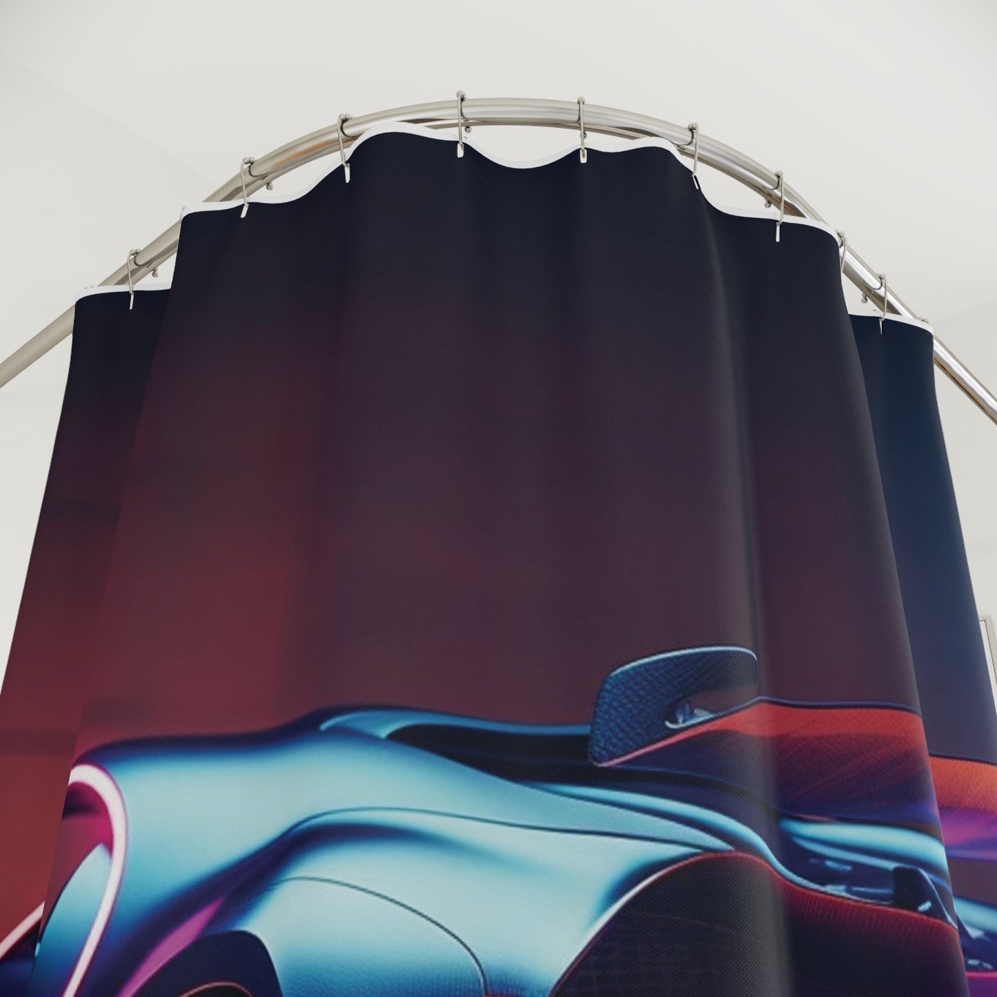 Polyester Shower Curtain Hyper Bugatti Neon Chiron 2