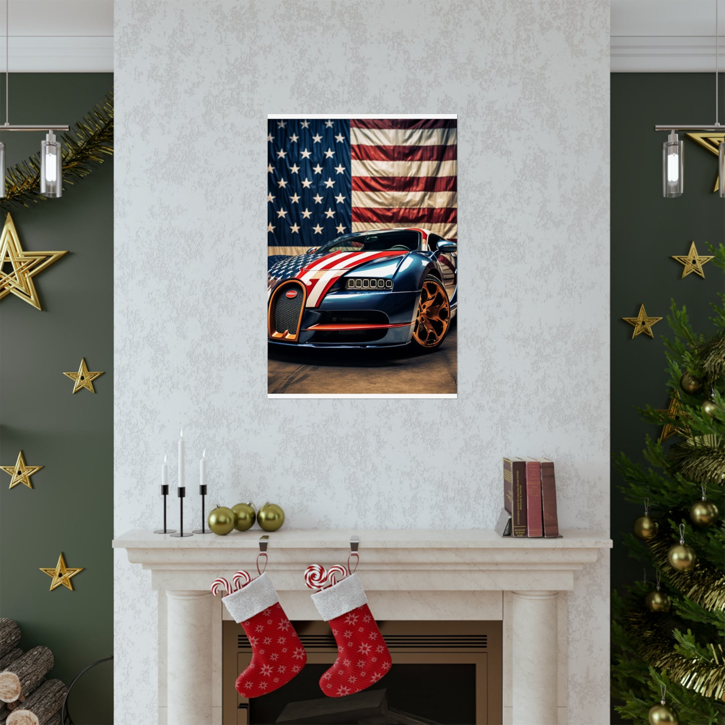 Premium Matte Vertical Posters Bugatti Flag American 4