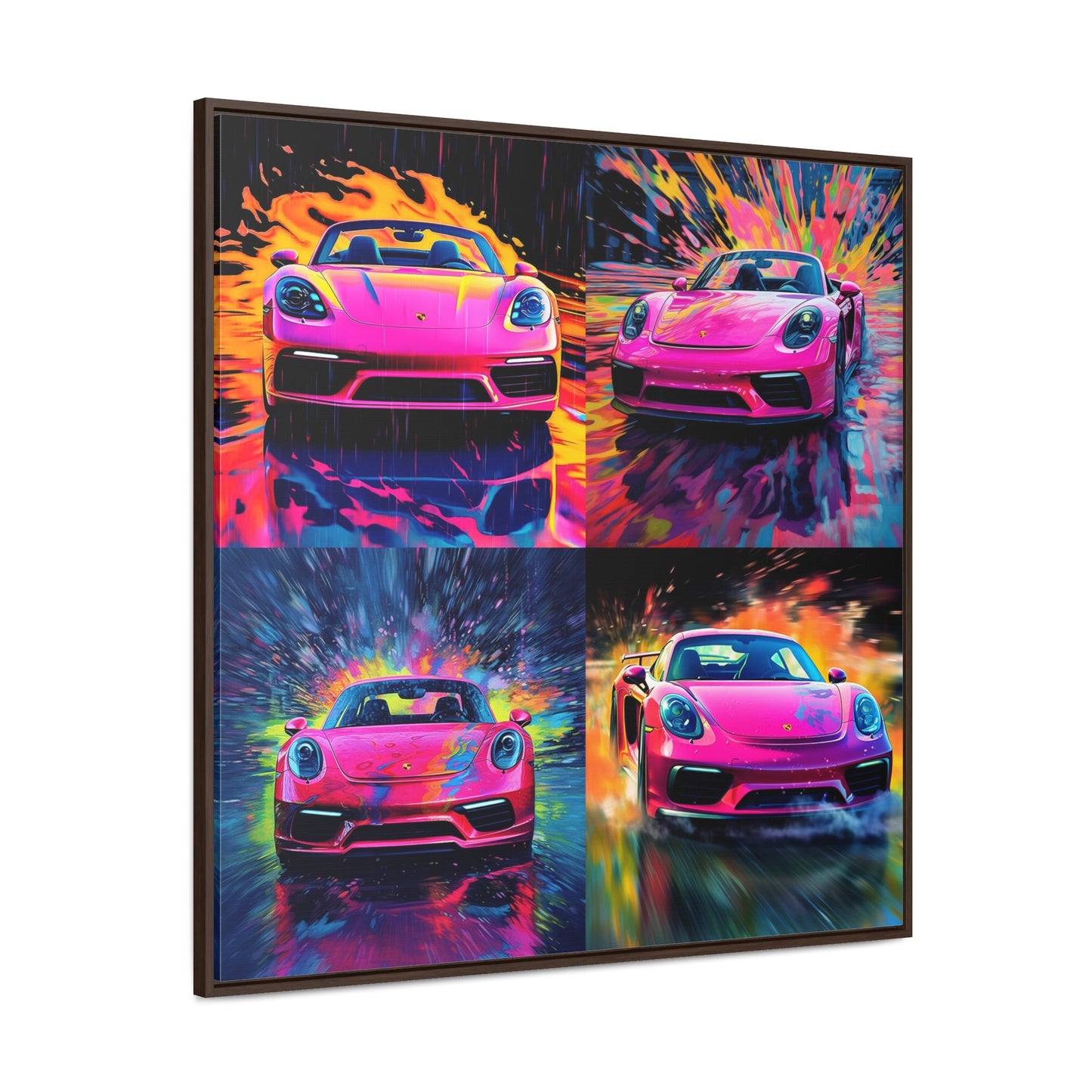 Gallery Canvas Wraps, Square Frame Pink Porsche water fusion 5