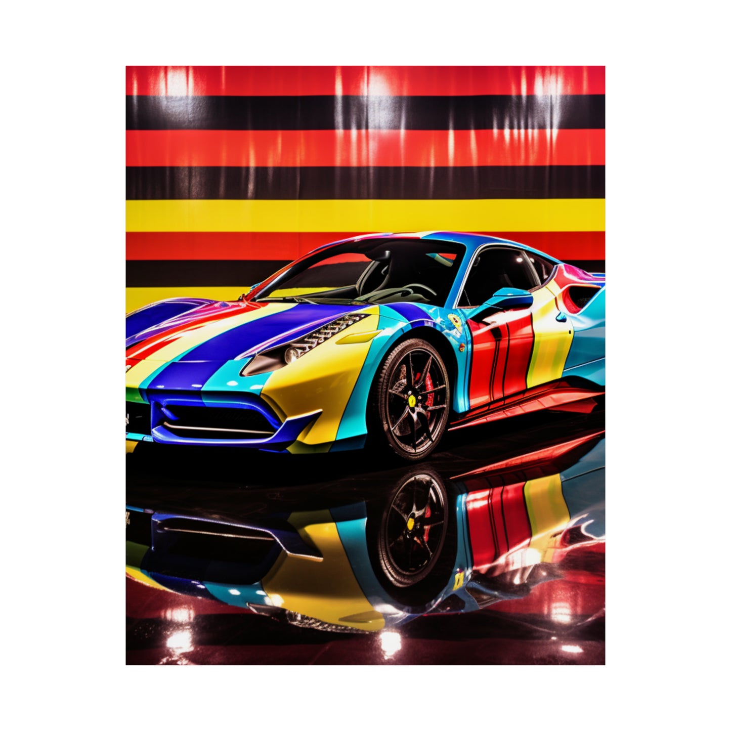 Premium Matte Vertical Posters Hyper Colorfull Ferrari 2