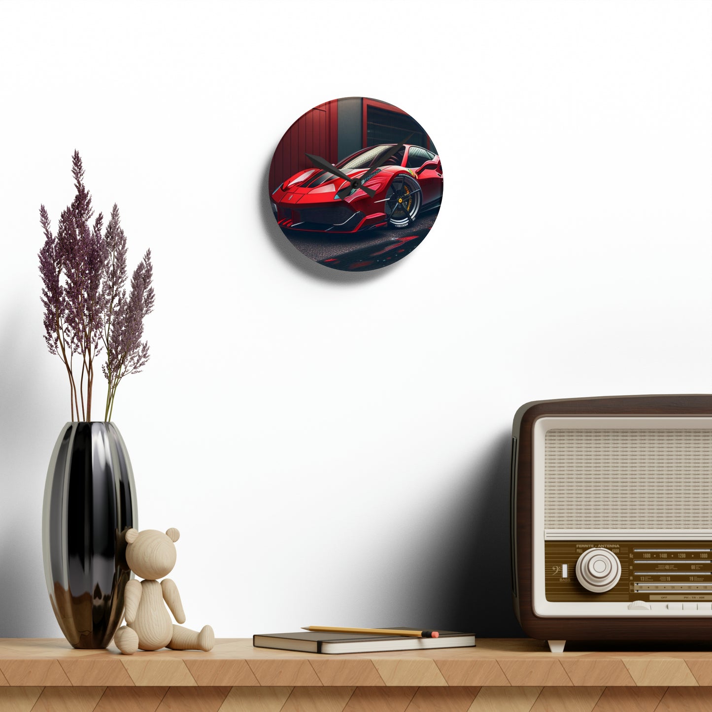 Acrylic Wall Clock Ferrari Hyper 1