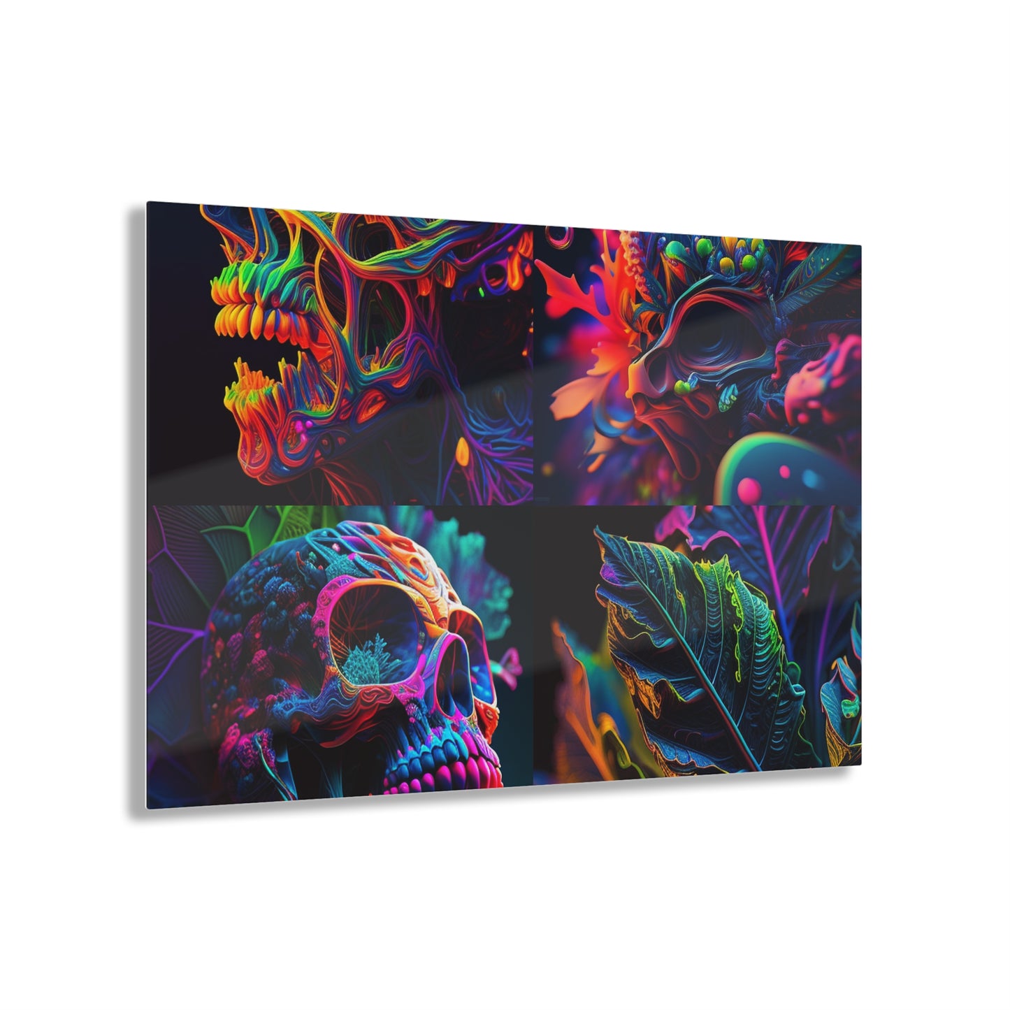 Acrylic Prints Florescent Skull Death 5