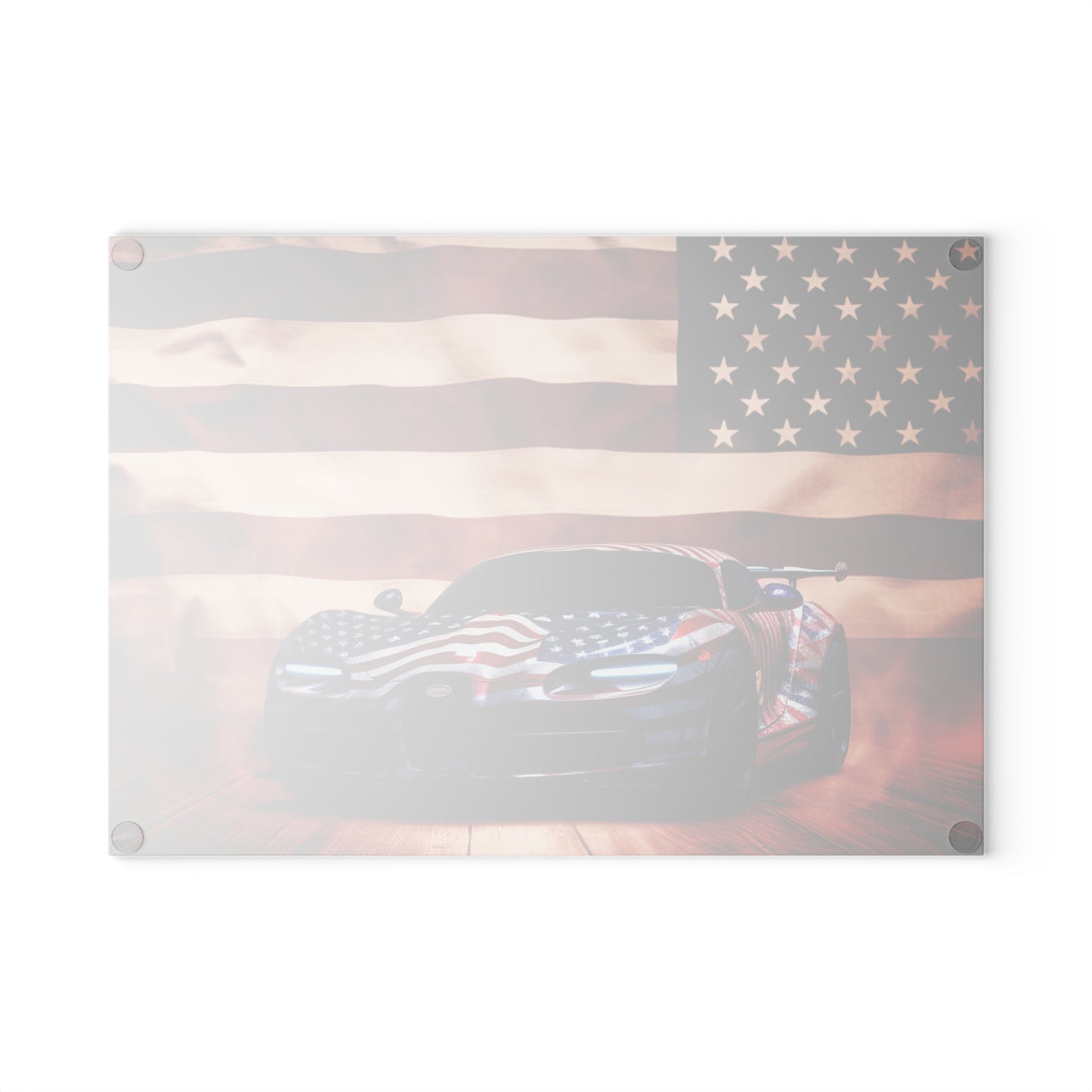 Glass Cutting Board Abstract American Flag Background Bugatti 2