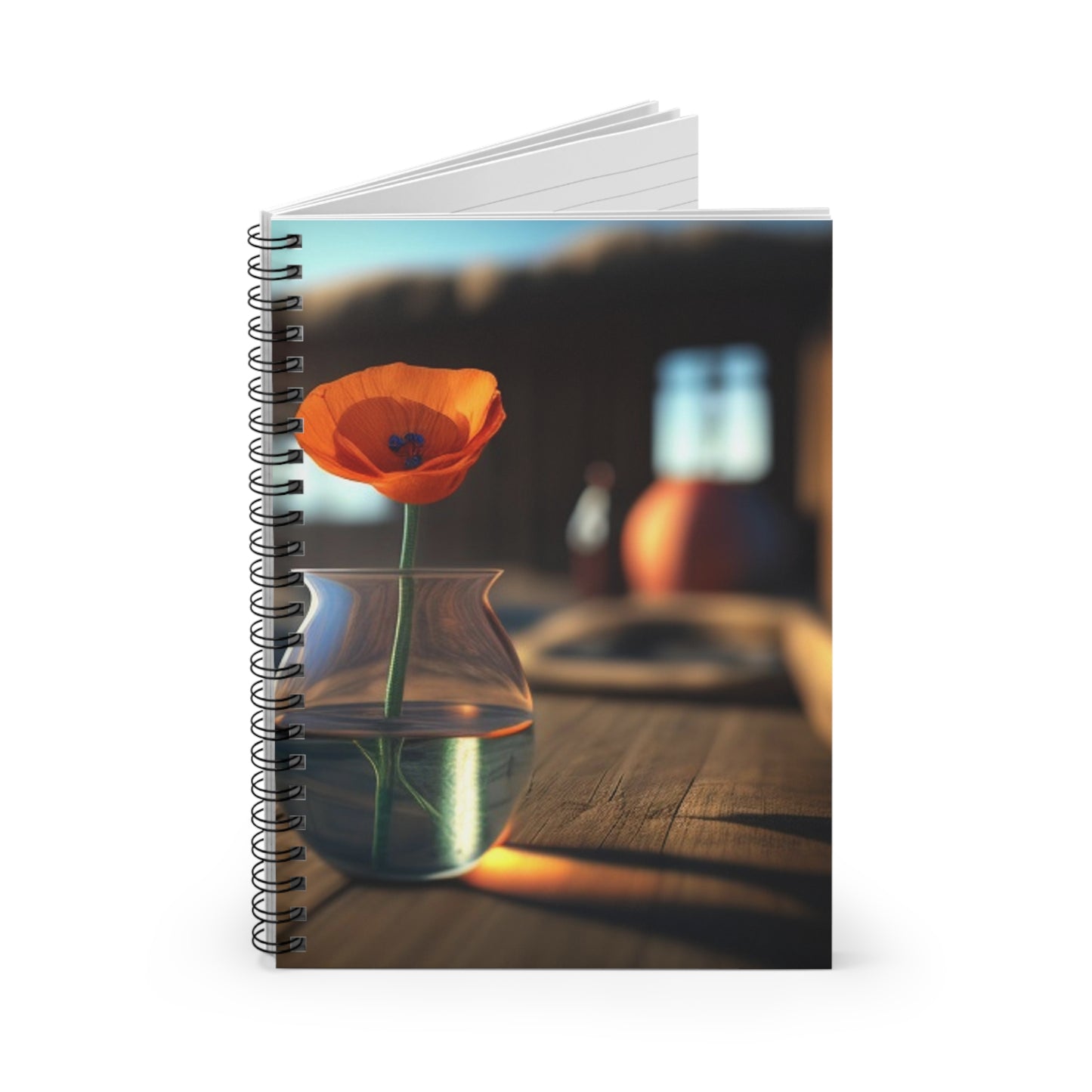 Spiral Notebook - Ruled Line Poppy in a Glass Vase 2