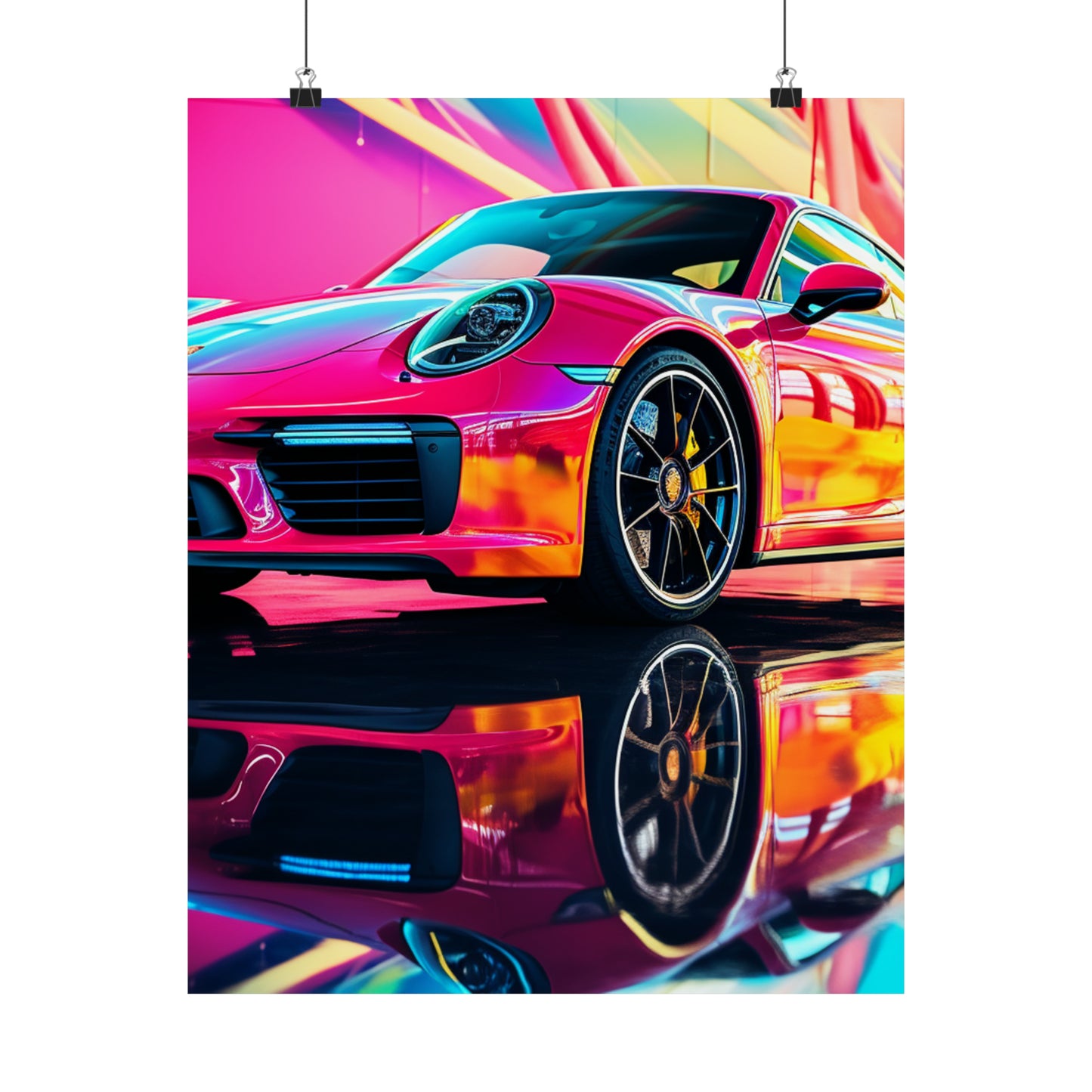 Premium Matte Vertical Posters Macro Porsche 4