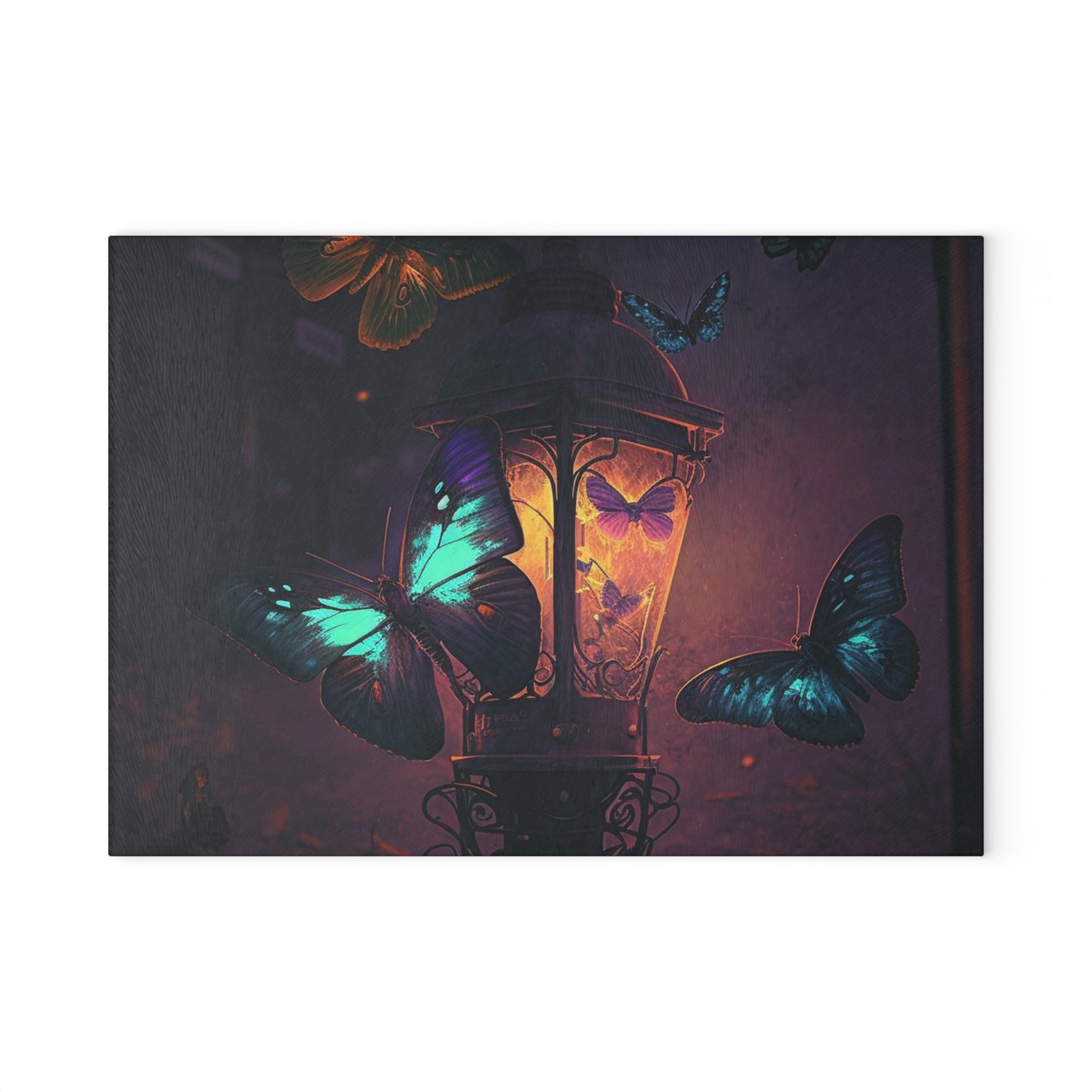 Glass Cutting Board Street Light Butterfly 4