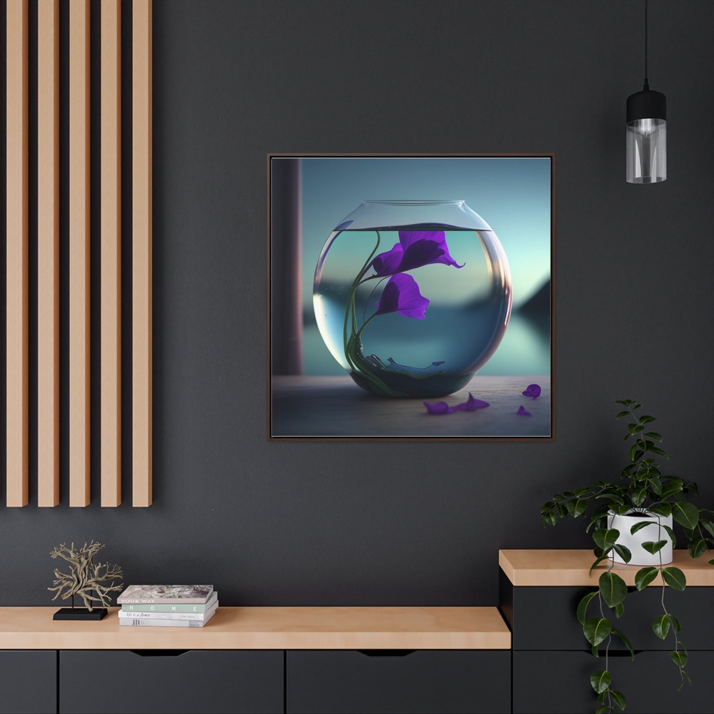 Gallery Canvas Wraps, Square Frame Purple Sweet pea in a vase 2
