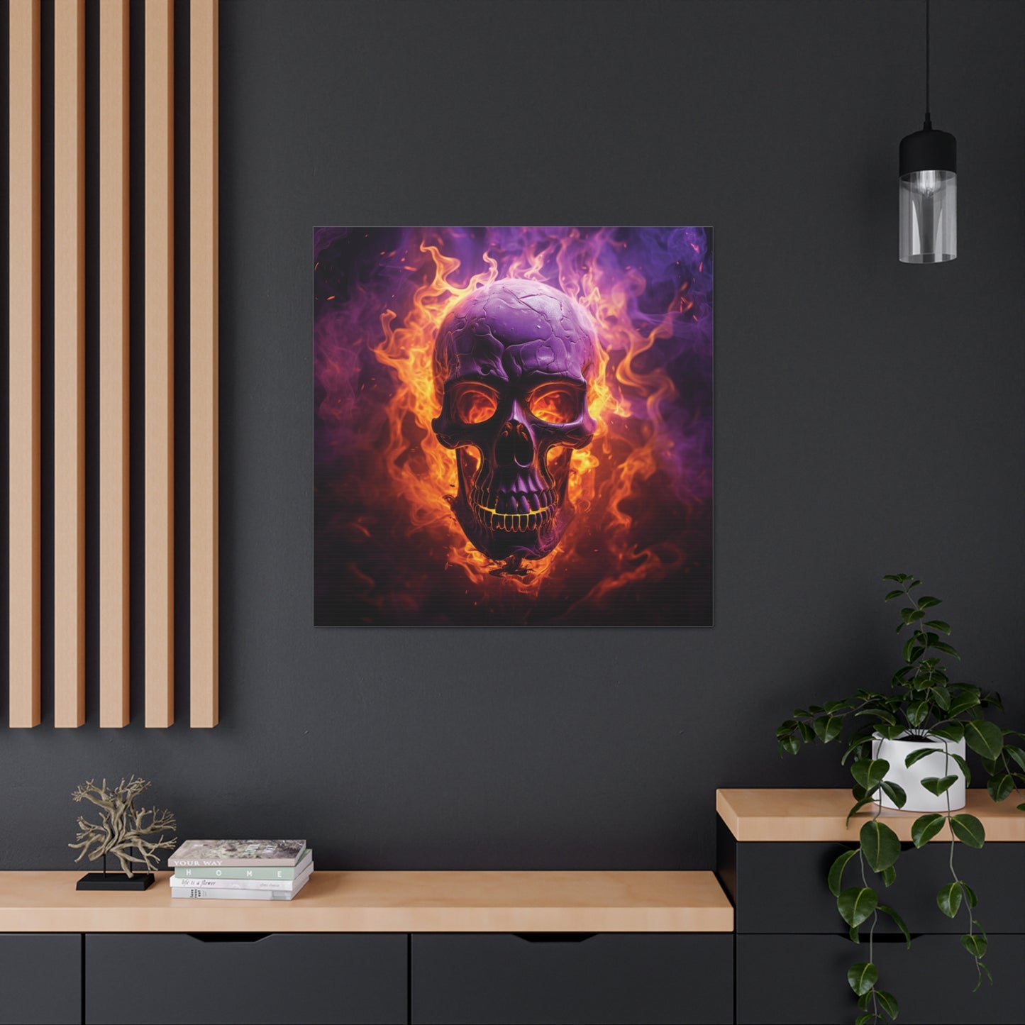 Canvas Gallery Wraps Skull Flames 3