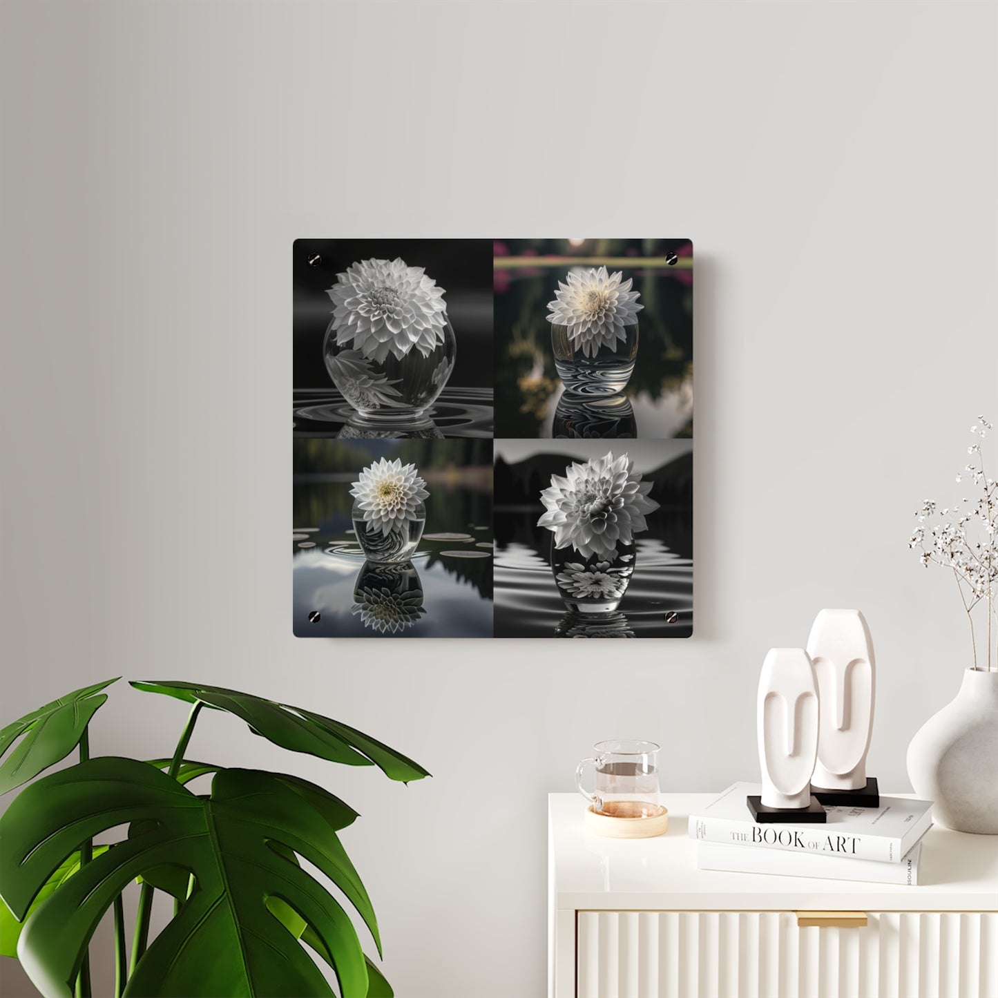 Acrylic Wall Art Panels White Dahlia 5