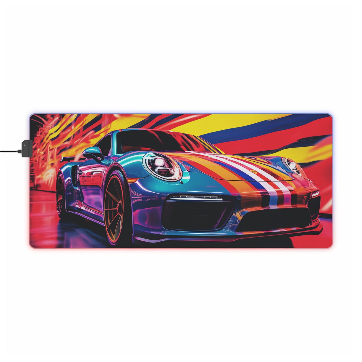 LED Gaming Mouse Pad Macro American Flag Porsche 2