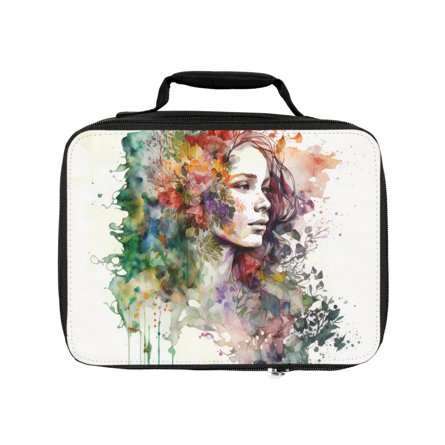 Lunch Bag Mother Nature Bright Spring Colors Realistic Watercolor 3