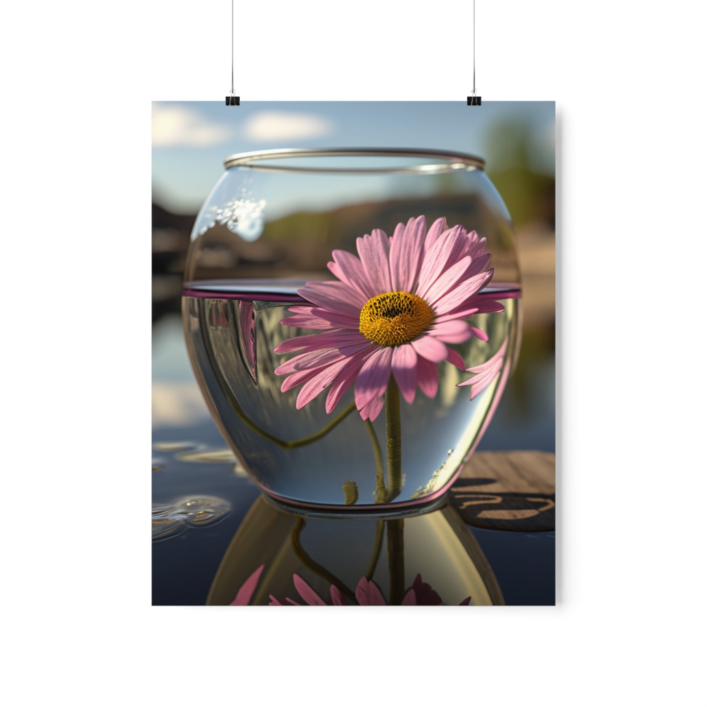 Premium Matte Vertical Posters Daisy in a vase 1