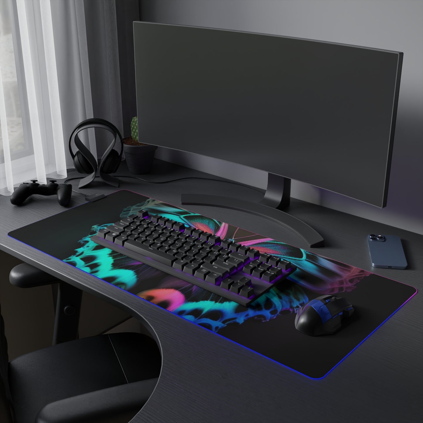 LED Gaming Mouse Pad Neon Butterfly Fusion 2