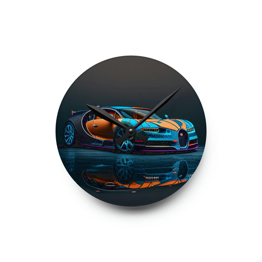 Acrylic Wall Clock Bugatti Blue 1