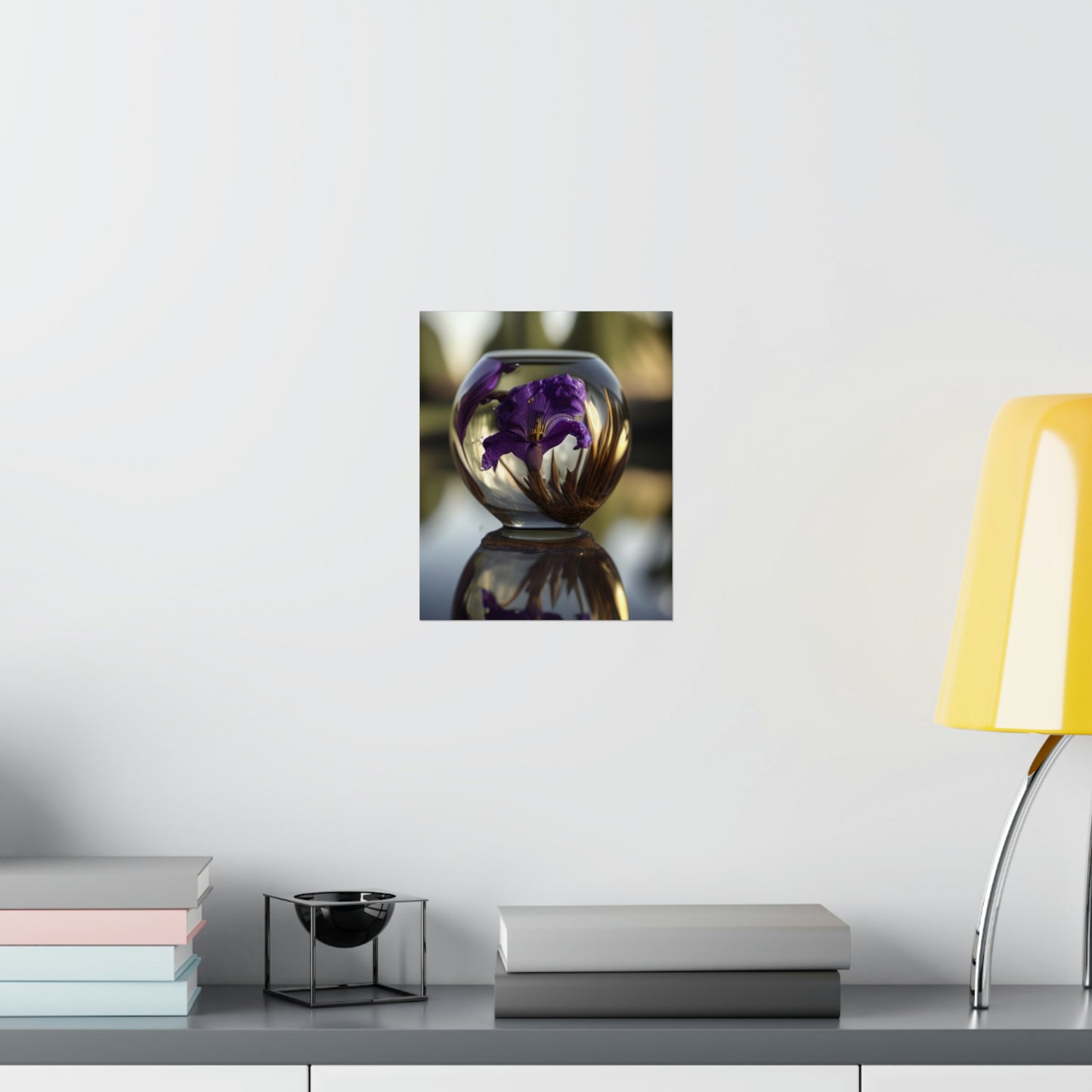 Premium Matte Vertical Posters Purple Iris in a vase 2