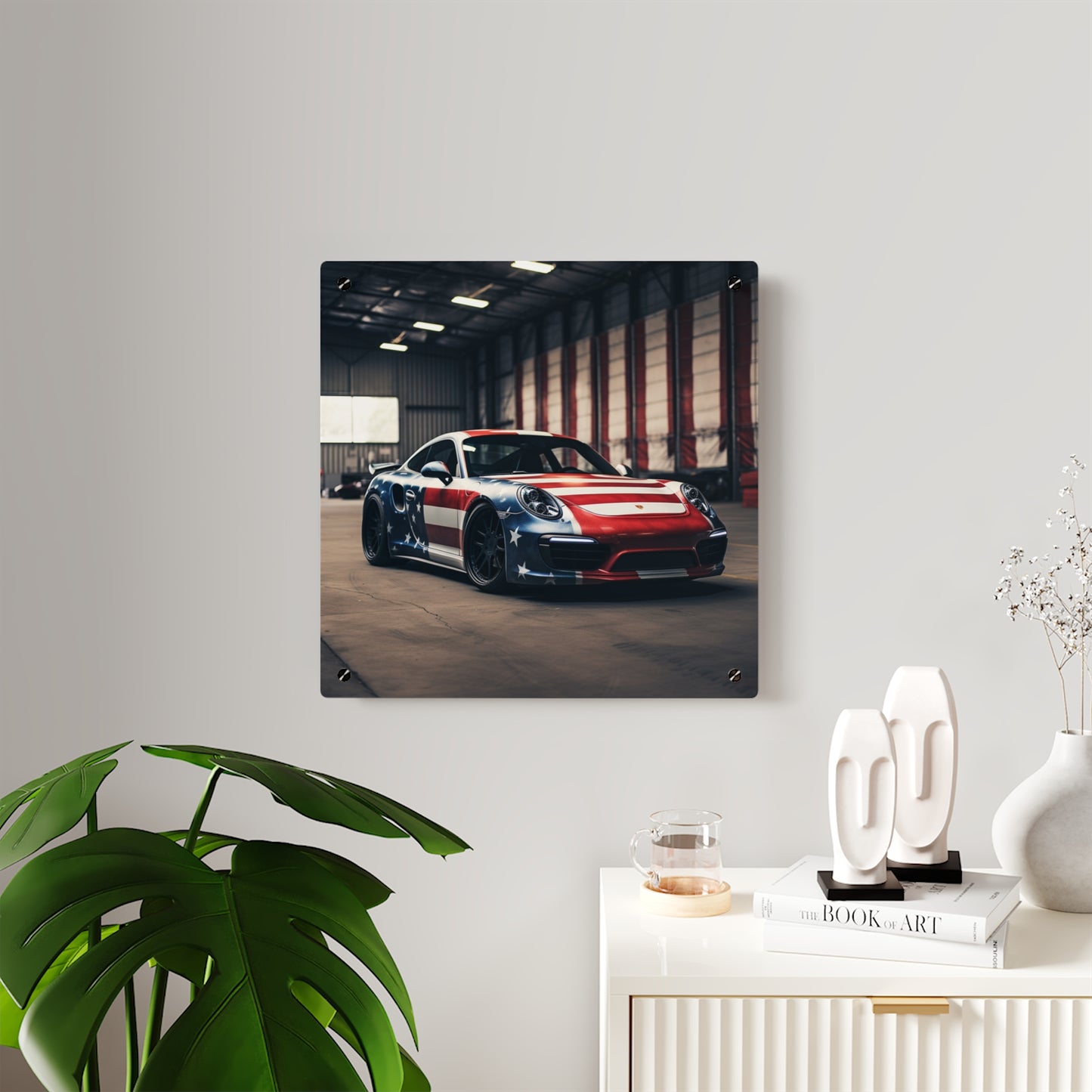 Acrylic Wall Art Panels American Flag Porsche 2
