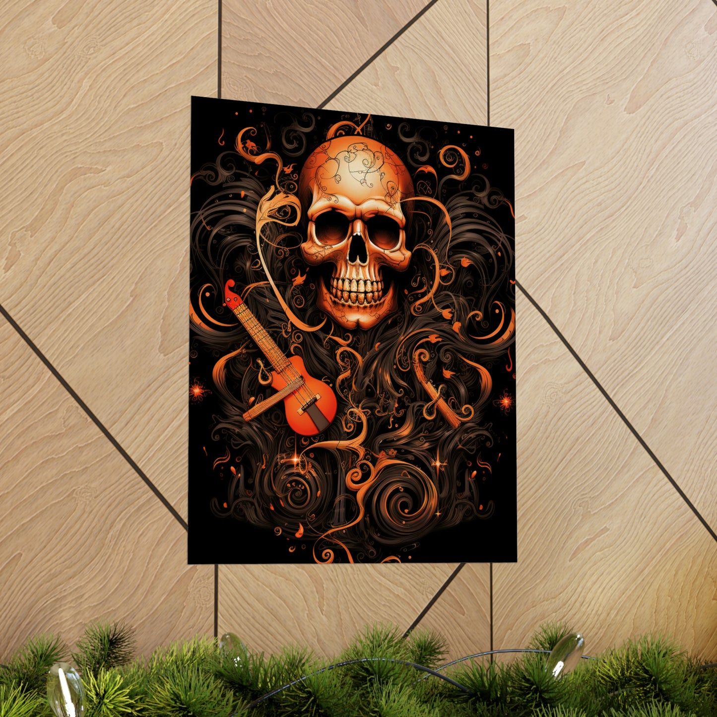 Premium Matte Vertical Posters Skull Treble Clef 4