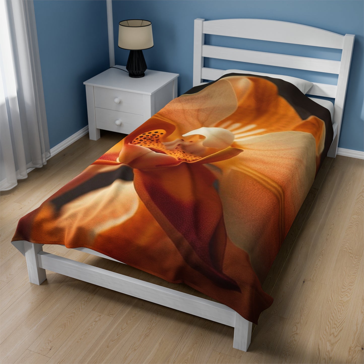 Velveteen Plush Blanket Orange Orchid 3