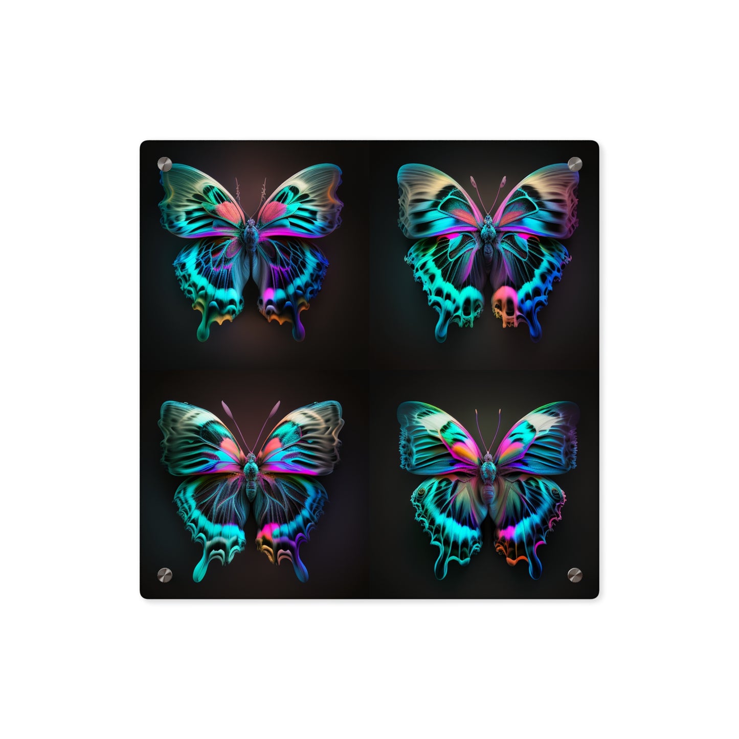 Acrylic Wall Art Panels Neon Butterfly Fusion 5