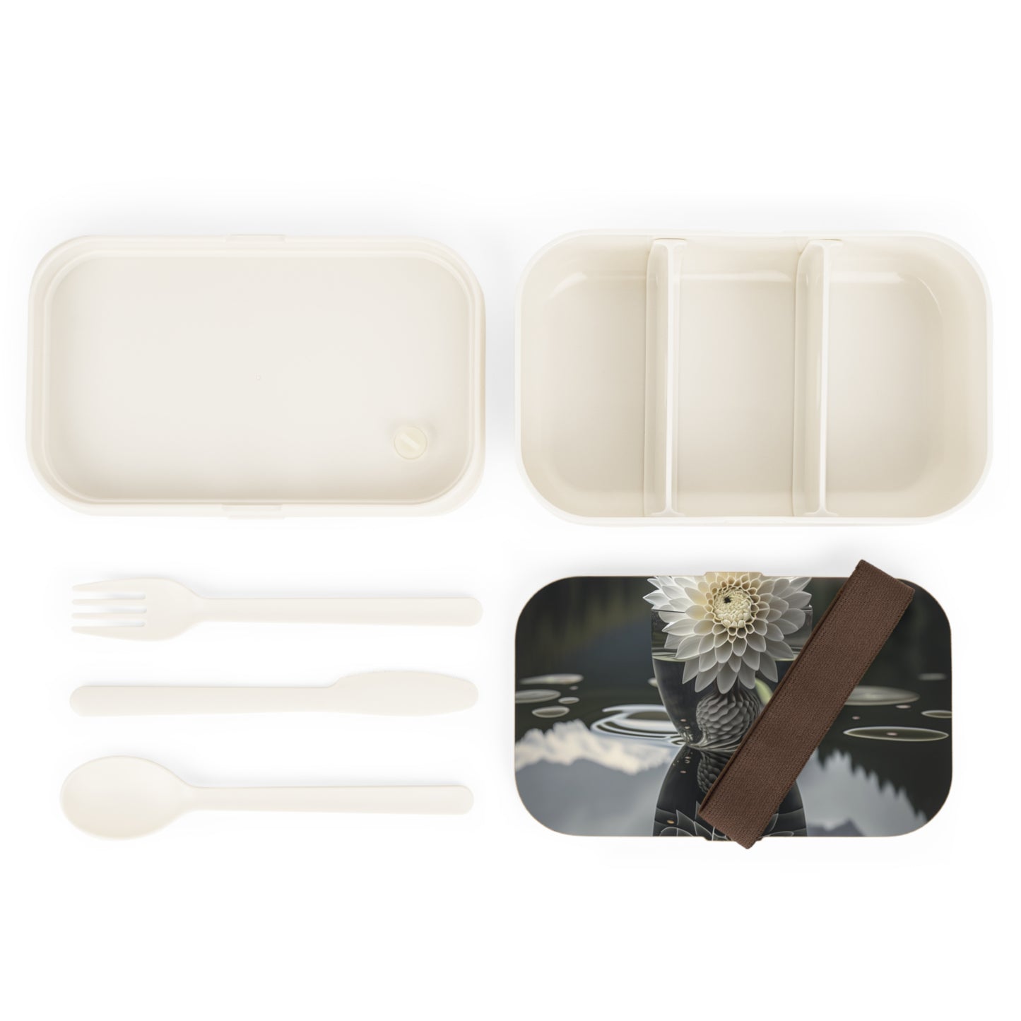 Bento Lunch Box White Dahlia 3
