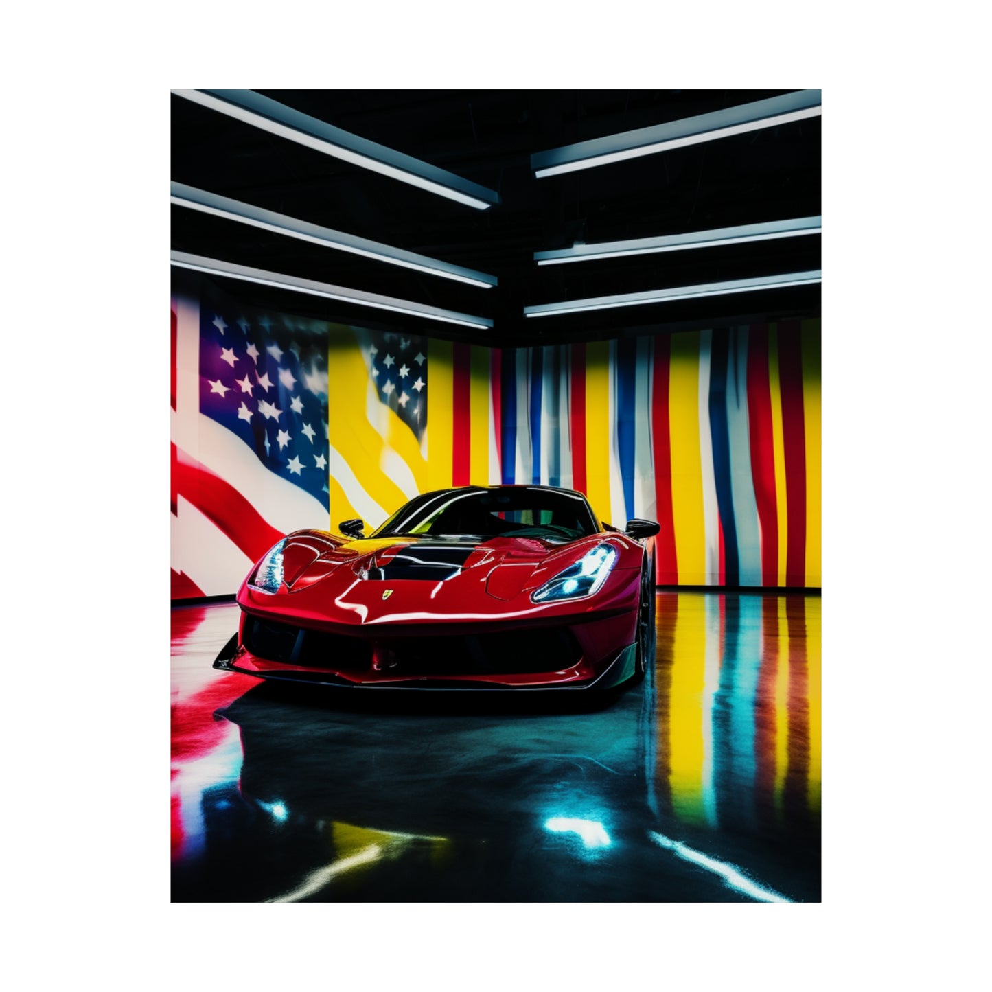 Premium Matte Vertical Posters Macro Flag Ferrari 2