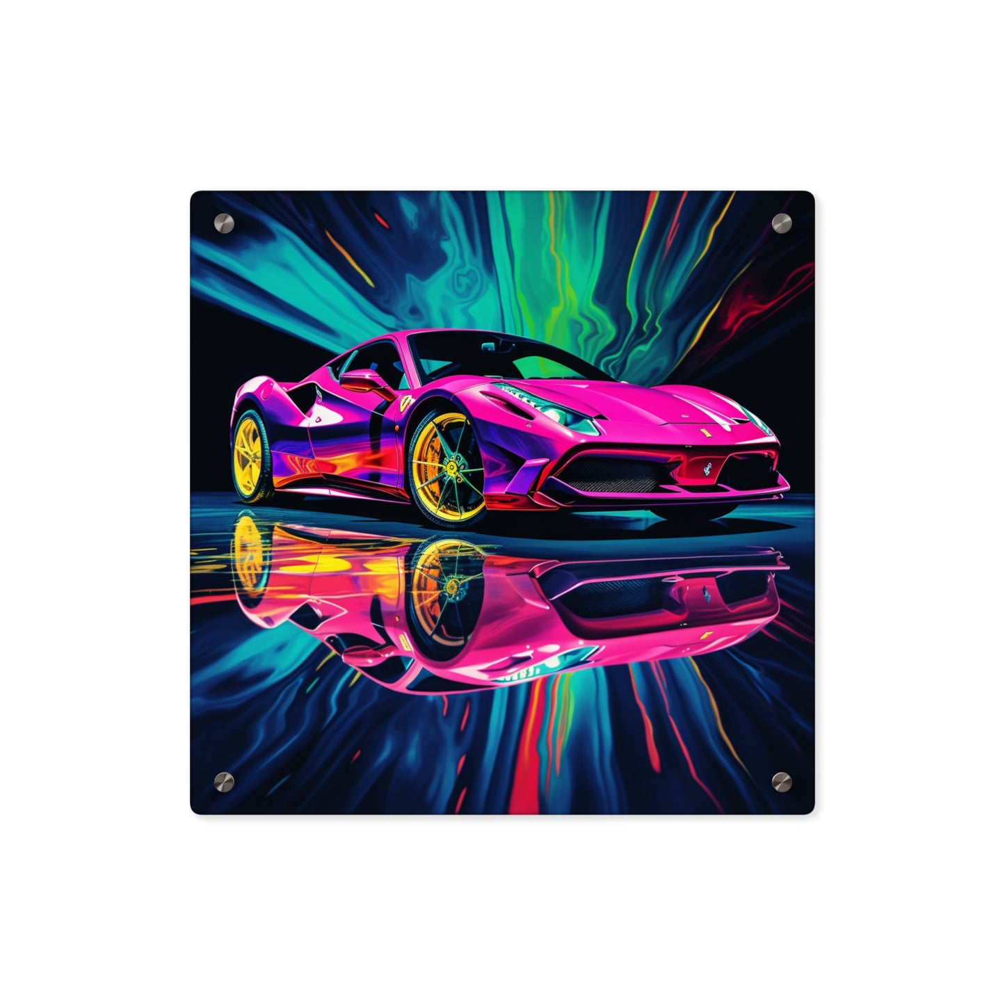 Acrylic Wall Art Panels Pink Ferrari Macro 4