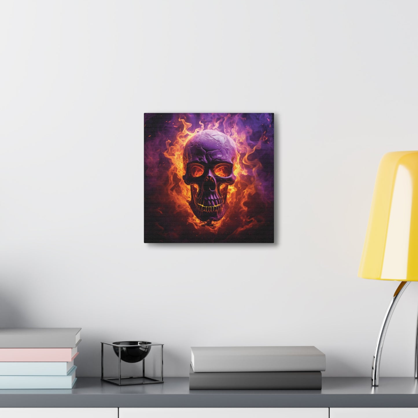 Canvas Gallery Wraps Skull Flames 3