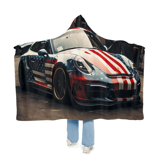 Snuggle Hooded Blanket American Flag Porsche 3