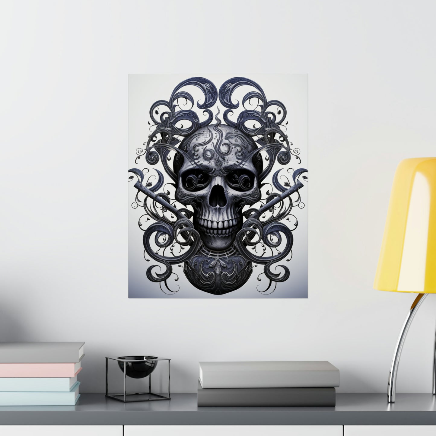 Premium Matte Vertical Posters Skull Treble Clef 1