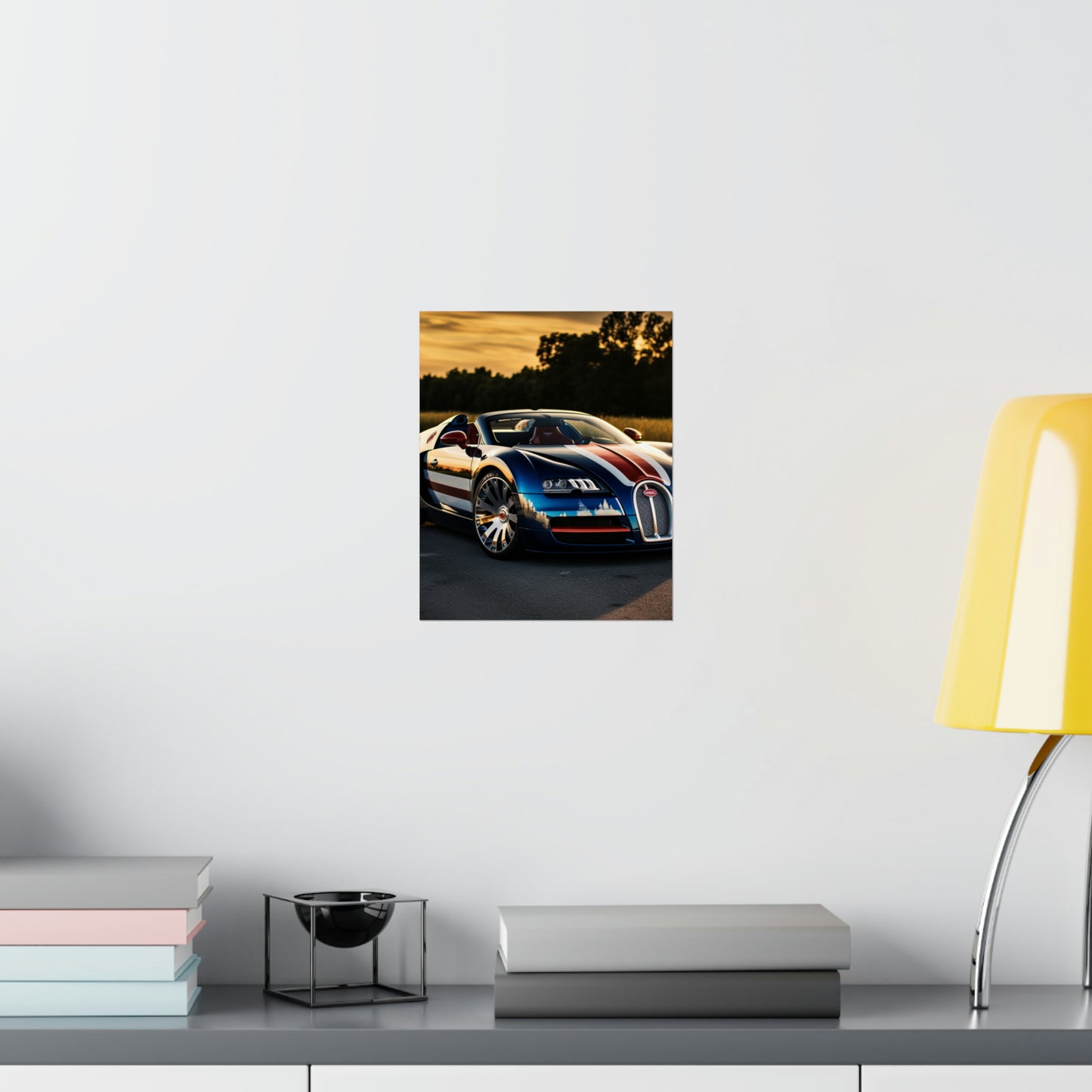 Premium Matte Vertical Posters Bugatti Flag American 3