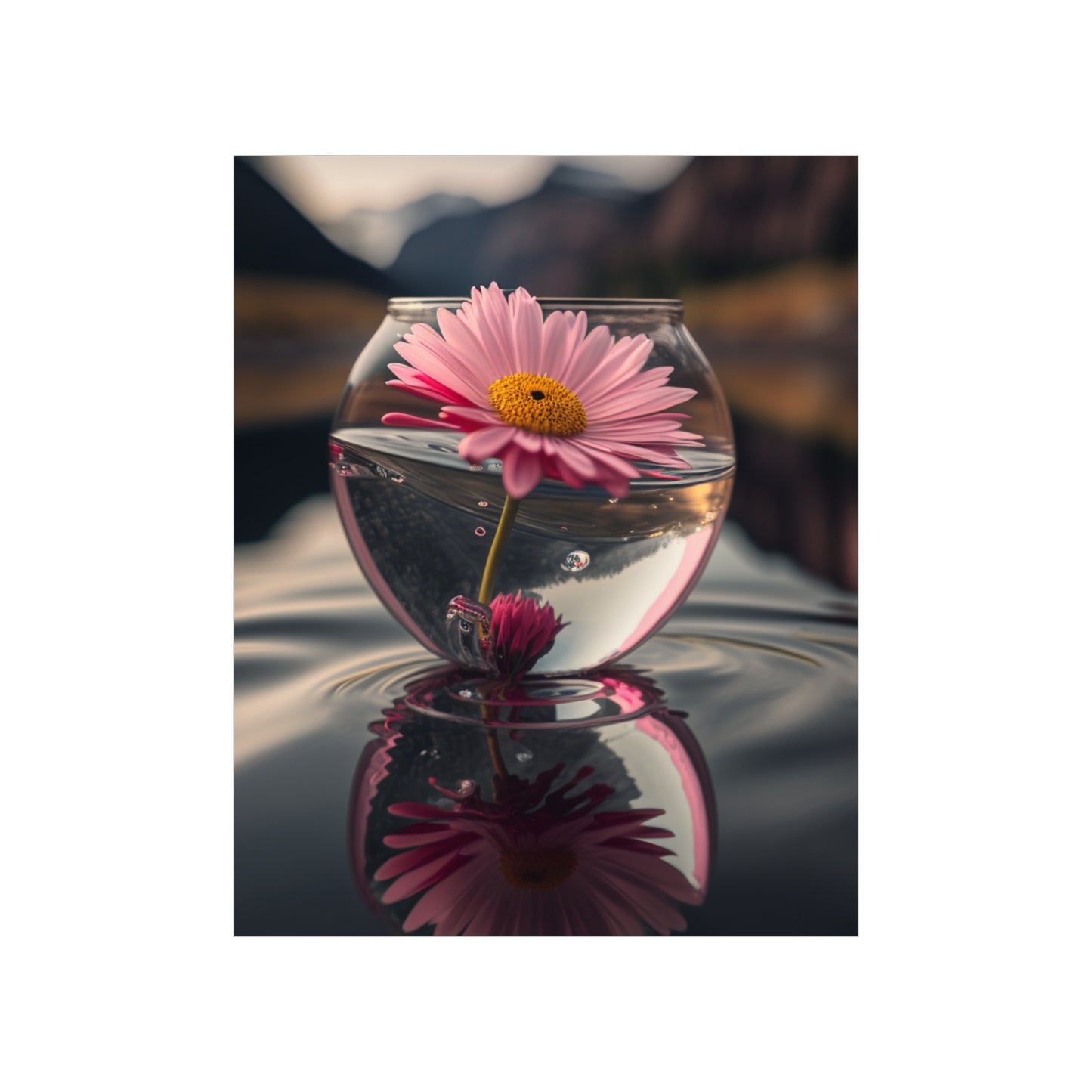 Premium Matte Vertical Posters Daisy in a vase 2