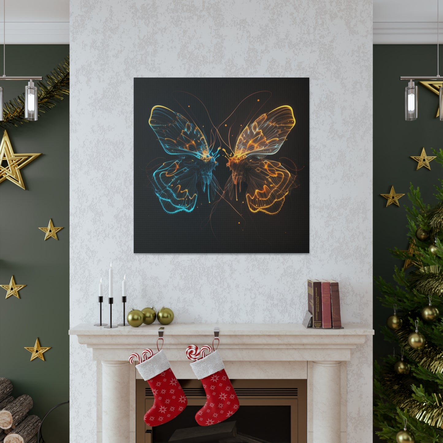 Canvas Gallery Wraps Neon Glo Butterfly 1