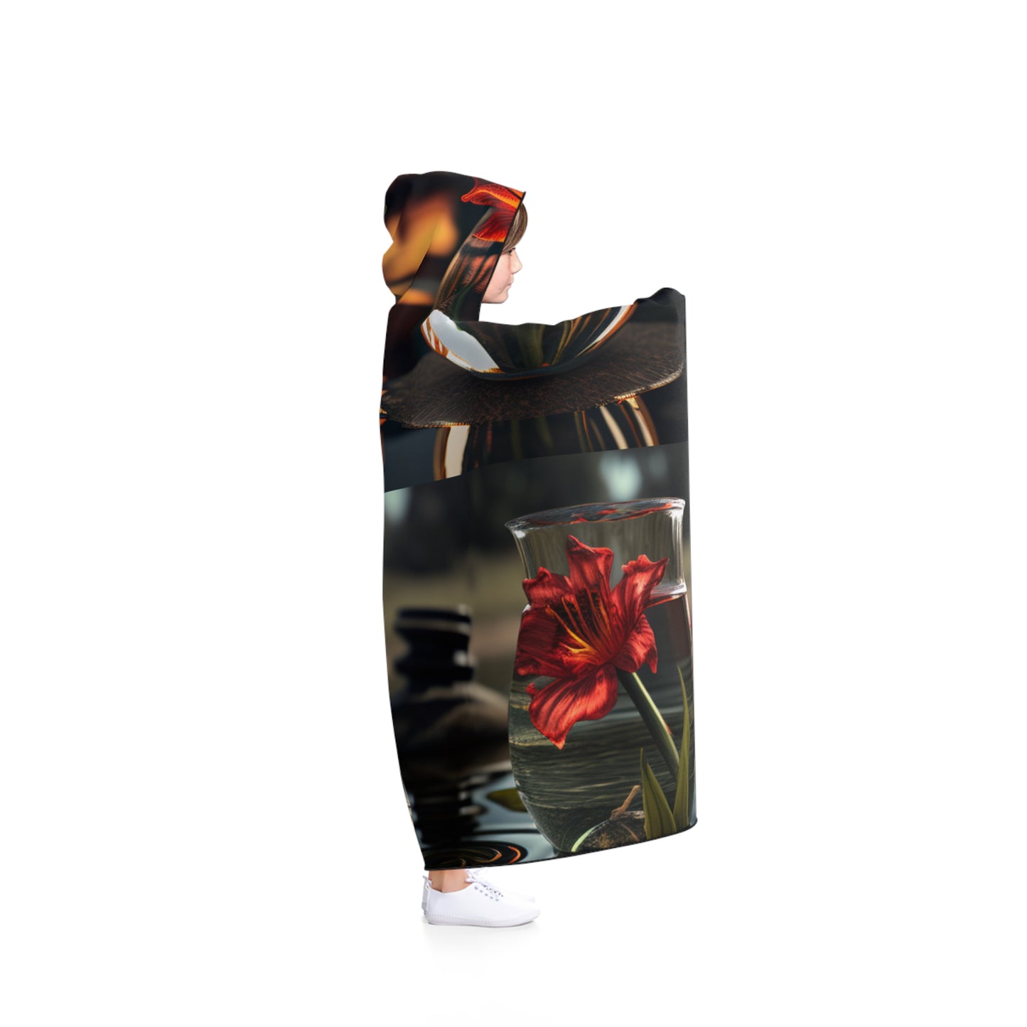 Hooded Blanket Red Lily in a Glass vase 5