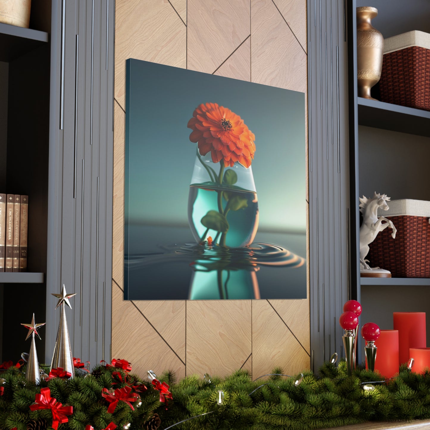 Canvas Gallery Wraps Orange Zinnia 1