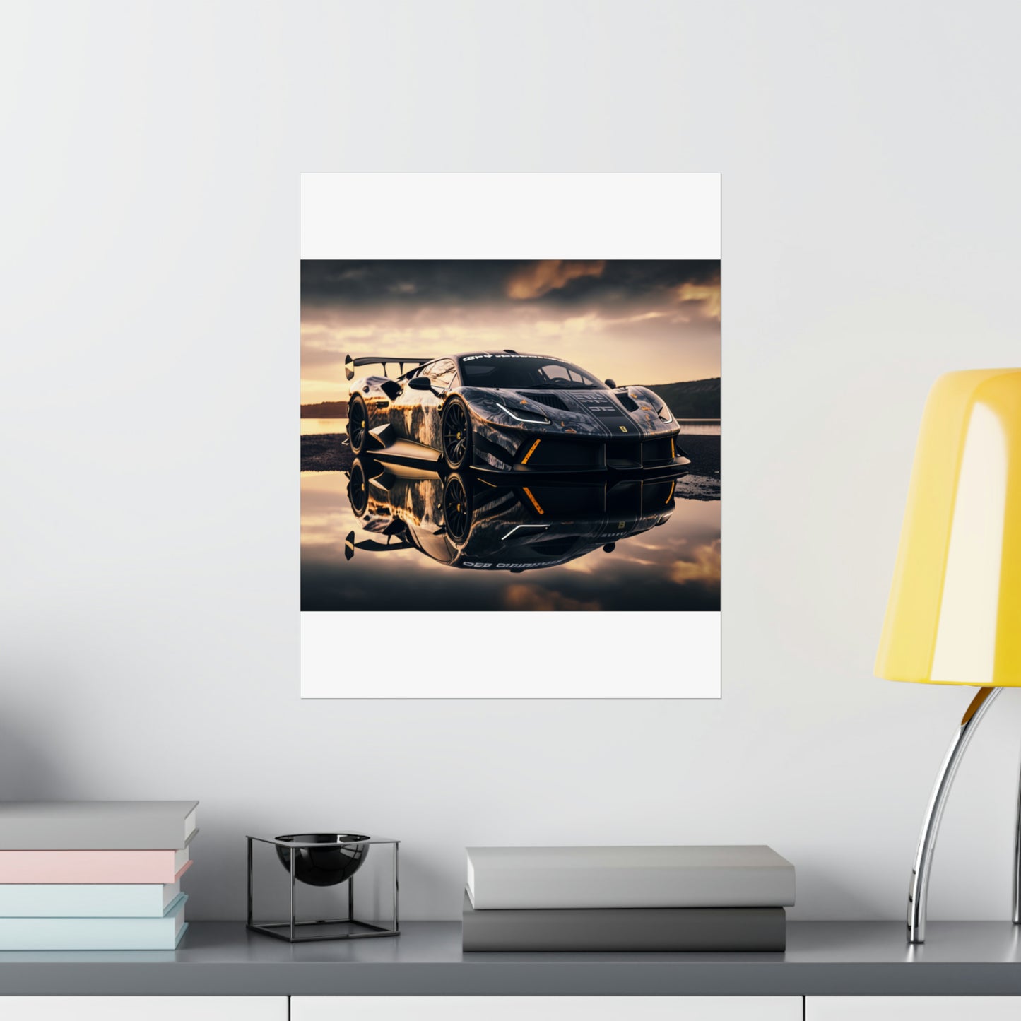 Premium Matte Vertical Posters Ferrari Lake 2