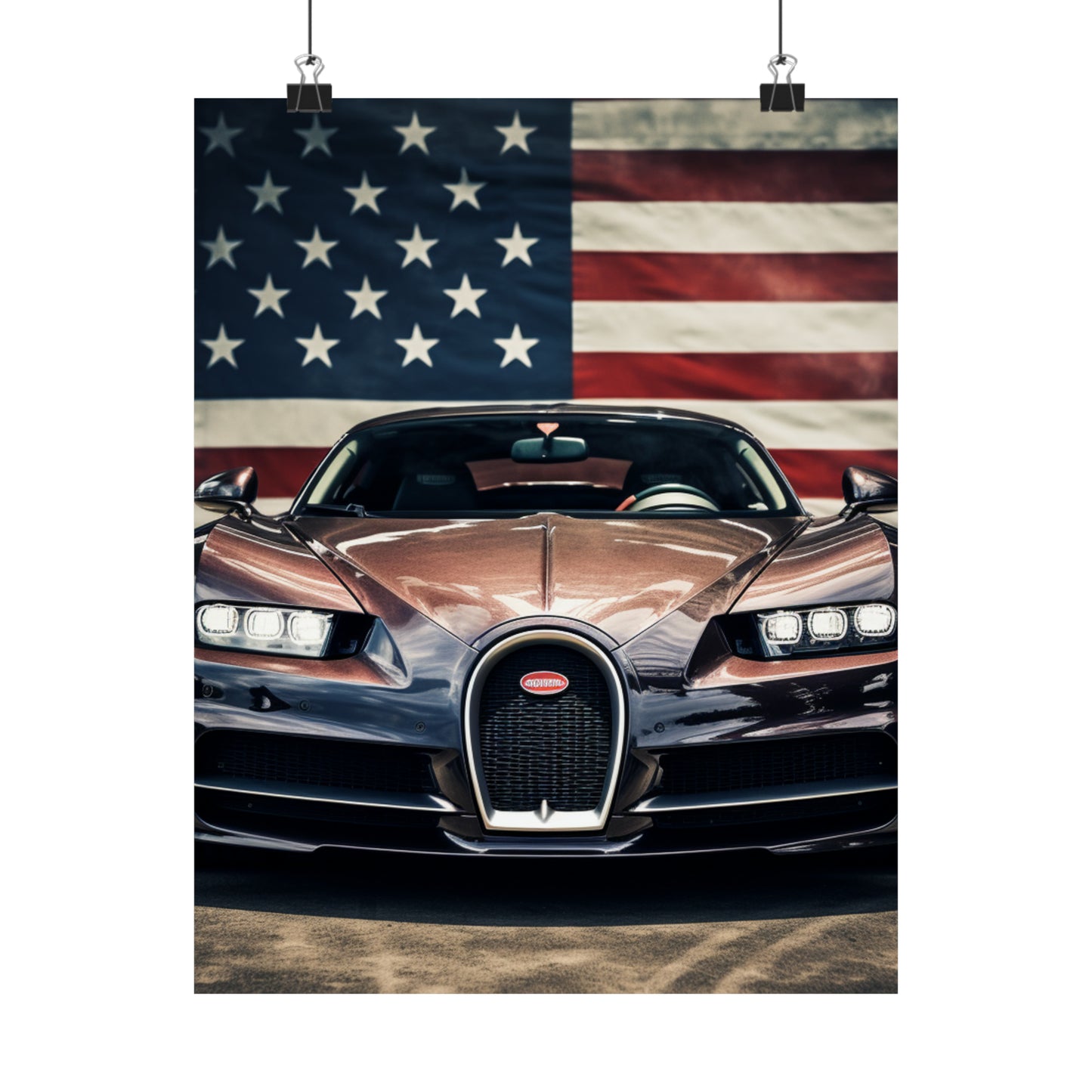 Premium Matte Vertical Posters Bugatti Flag 4